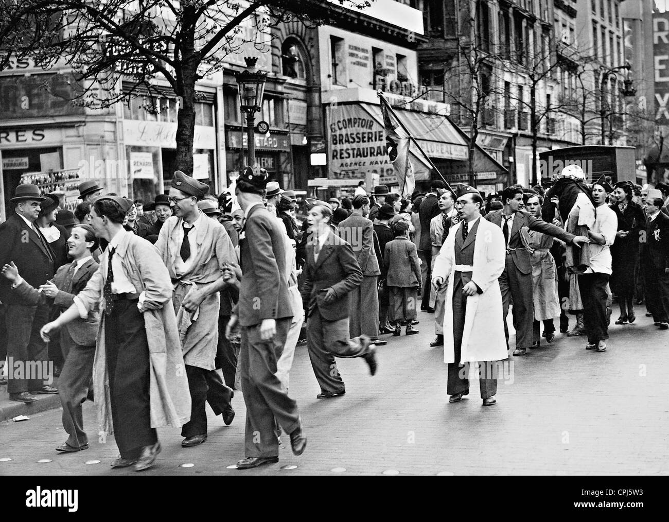 Parade for 'Mi-Careme' in Paris, 1938 Stock Photo