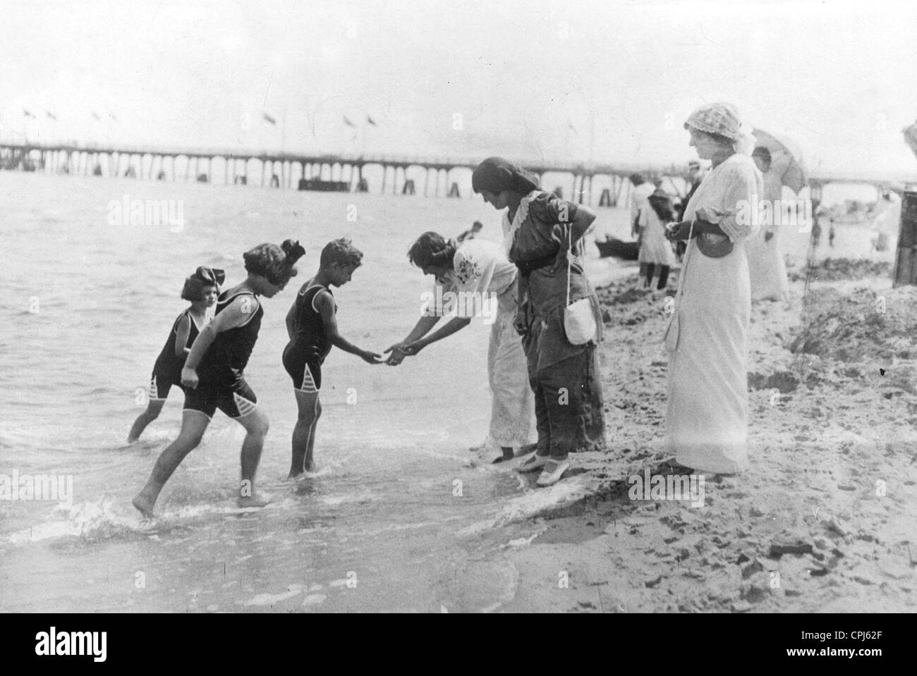 Bathers baltic sea beach Black and White Stock Photos & Images - Alamy
