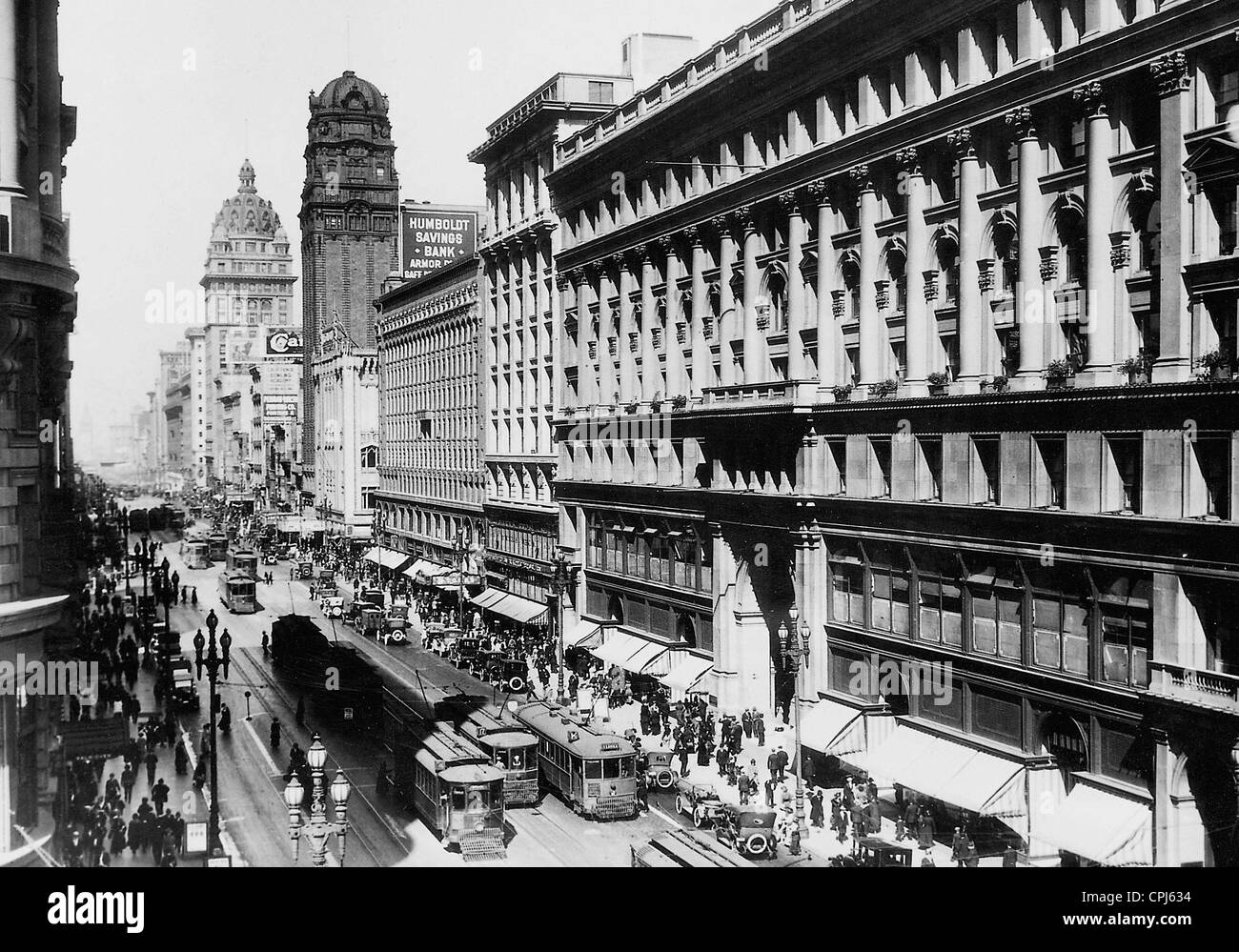 Street scene in San Francisco, 1928 Stock Photo