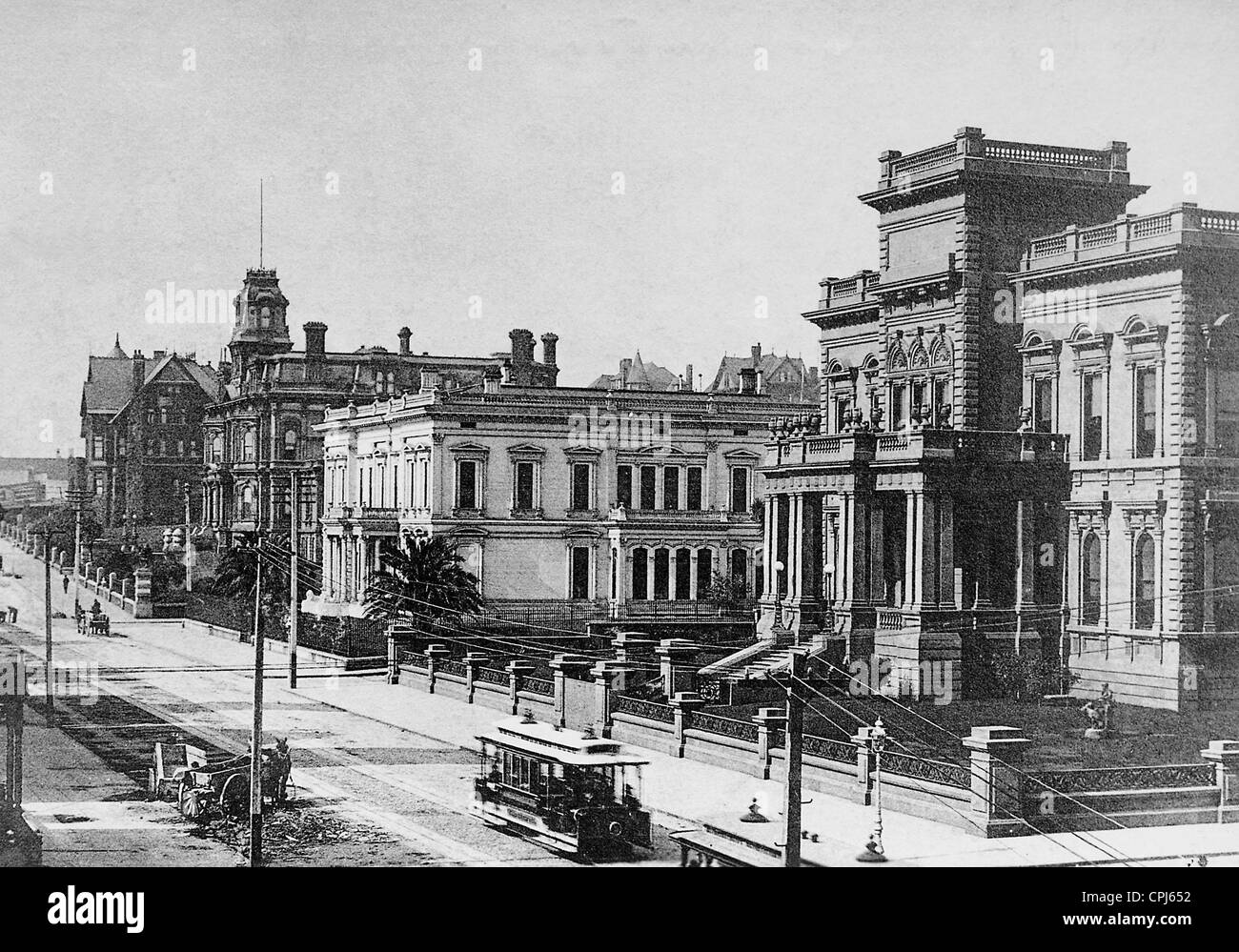 California Street in San Francisco, 1906 Stock Photo