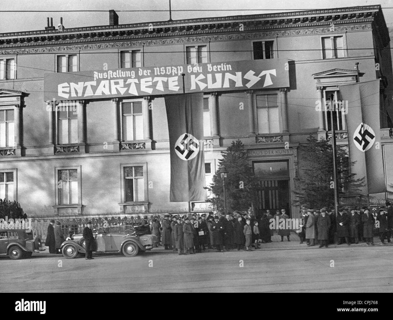 Opening of the exhibition 'Degenerate Art' in Berlin, 1938 Stock Photo