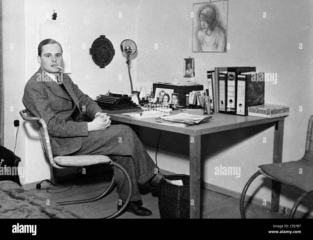 Albert Lieven at the desk, 1934 Stock Photo