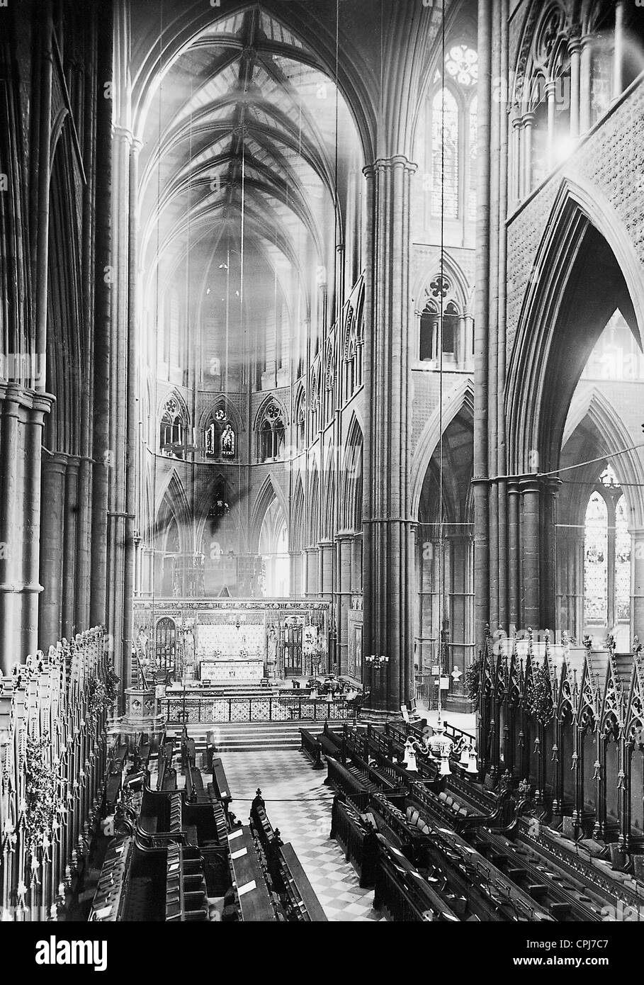 The Westminster Abbey in London, 1925 Stock Photo