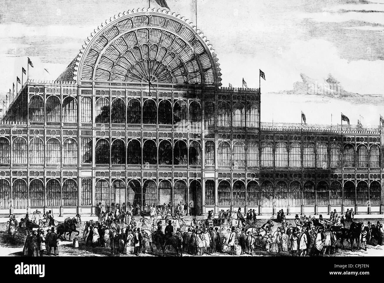 Contemporary illustration of the Crystal Palace in London Stock Photo