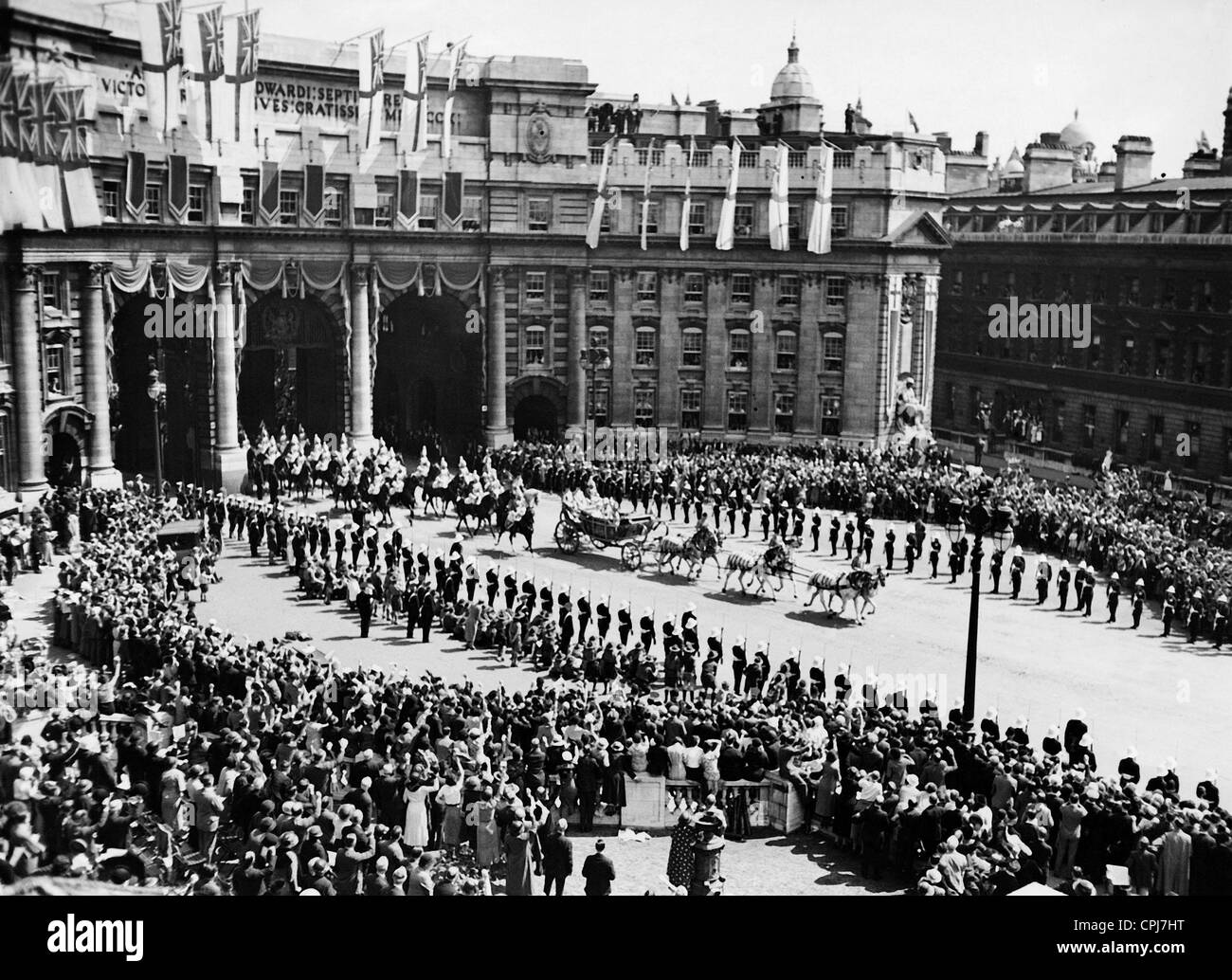 George V and Queen Mary during celebrations marking the Silver Jubilee of the King, 1935 Stock Photo