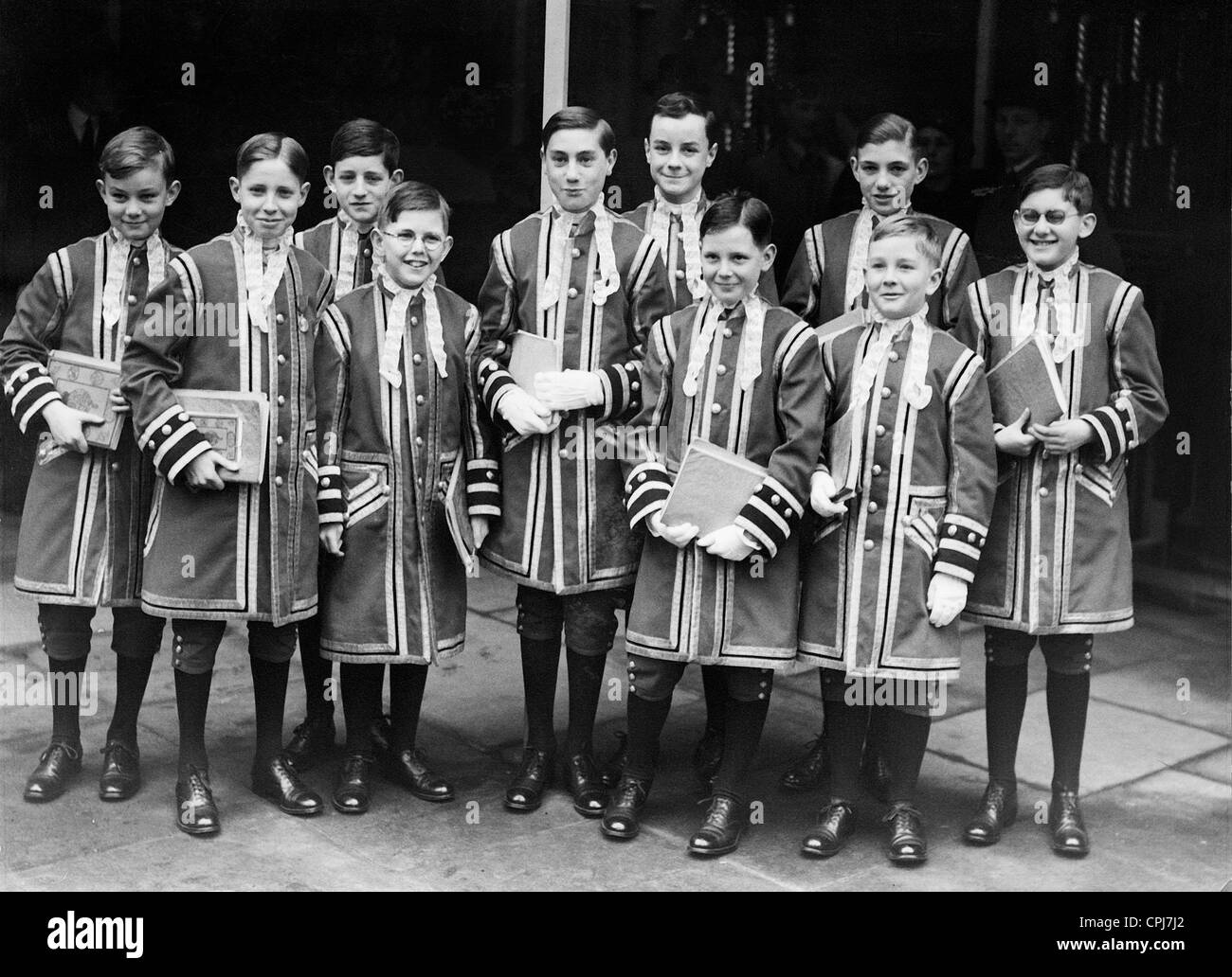 Royal choirboys in London, 1937 Stock Photo