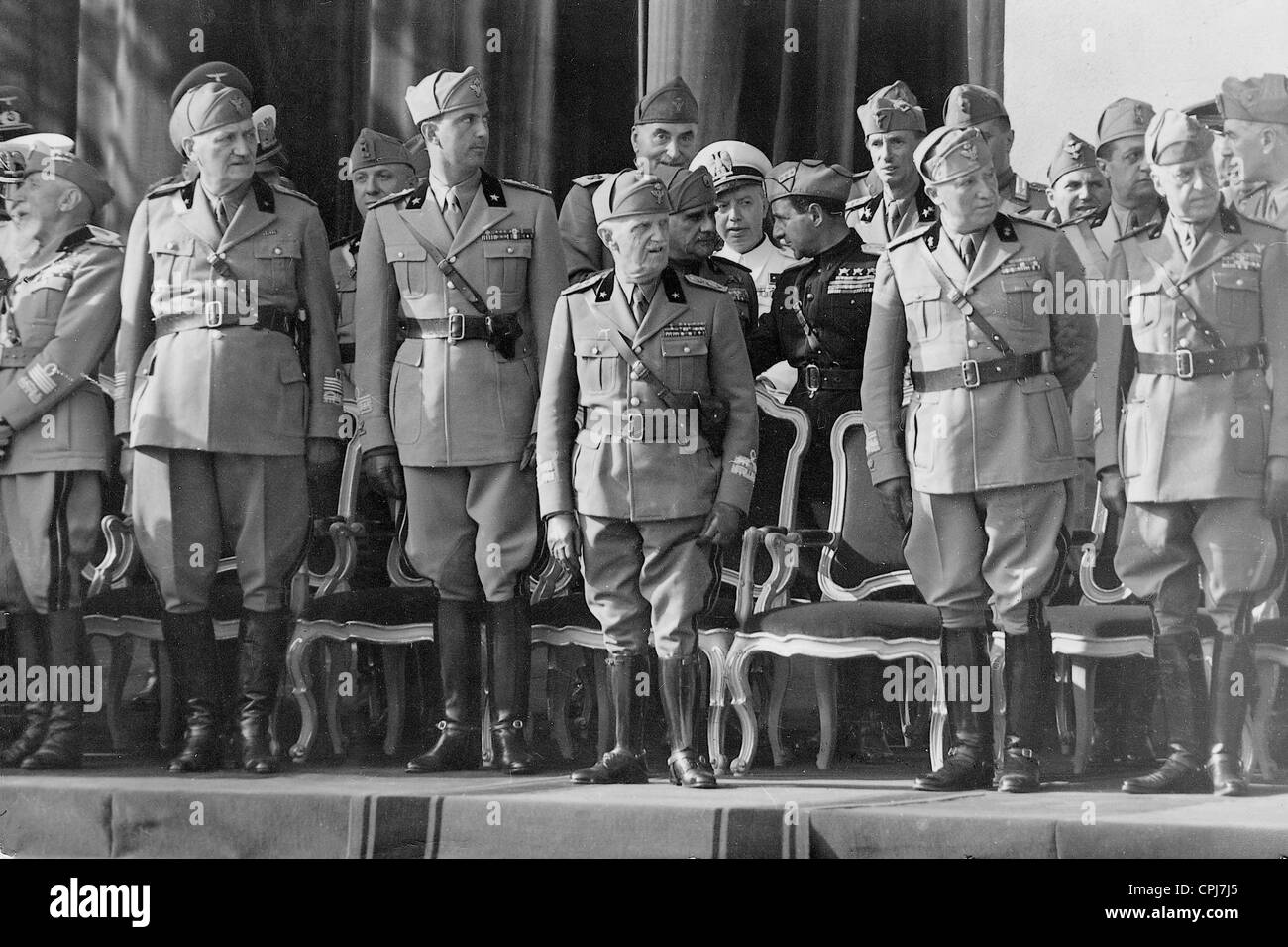 Victor Emmanuel III. takes the salute, 1939 Stock Photo