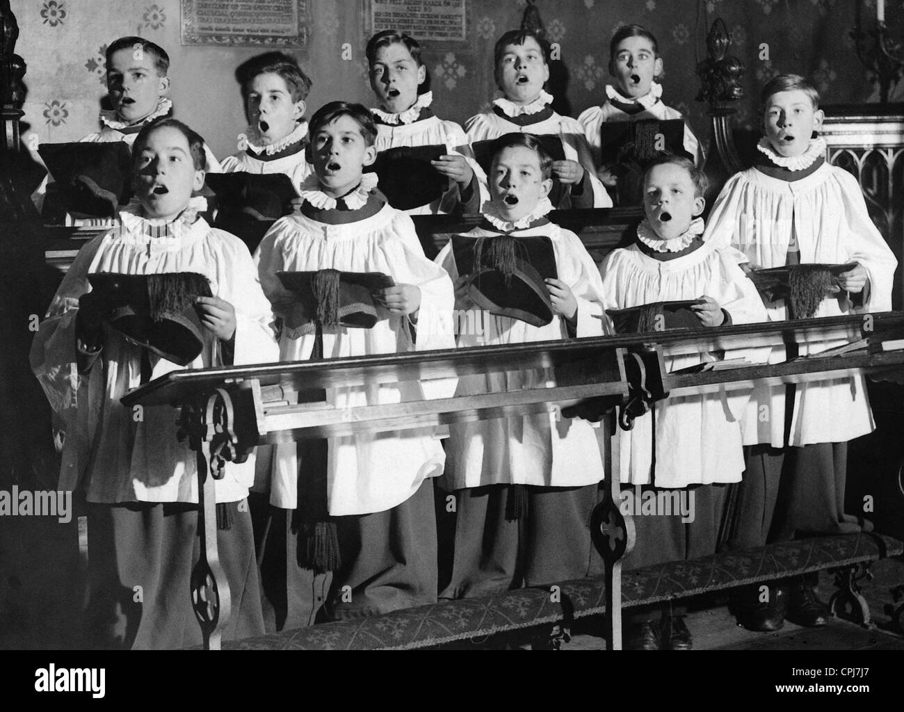 Choirboys in London, 1937 Stock Photo