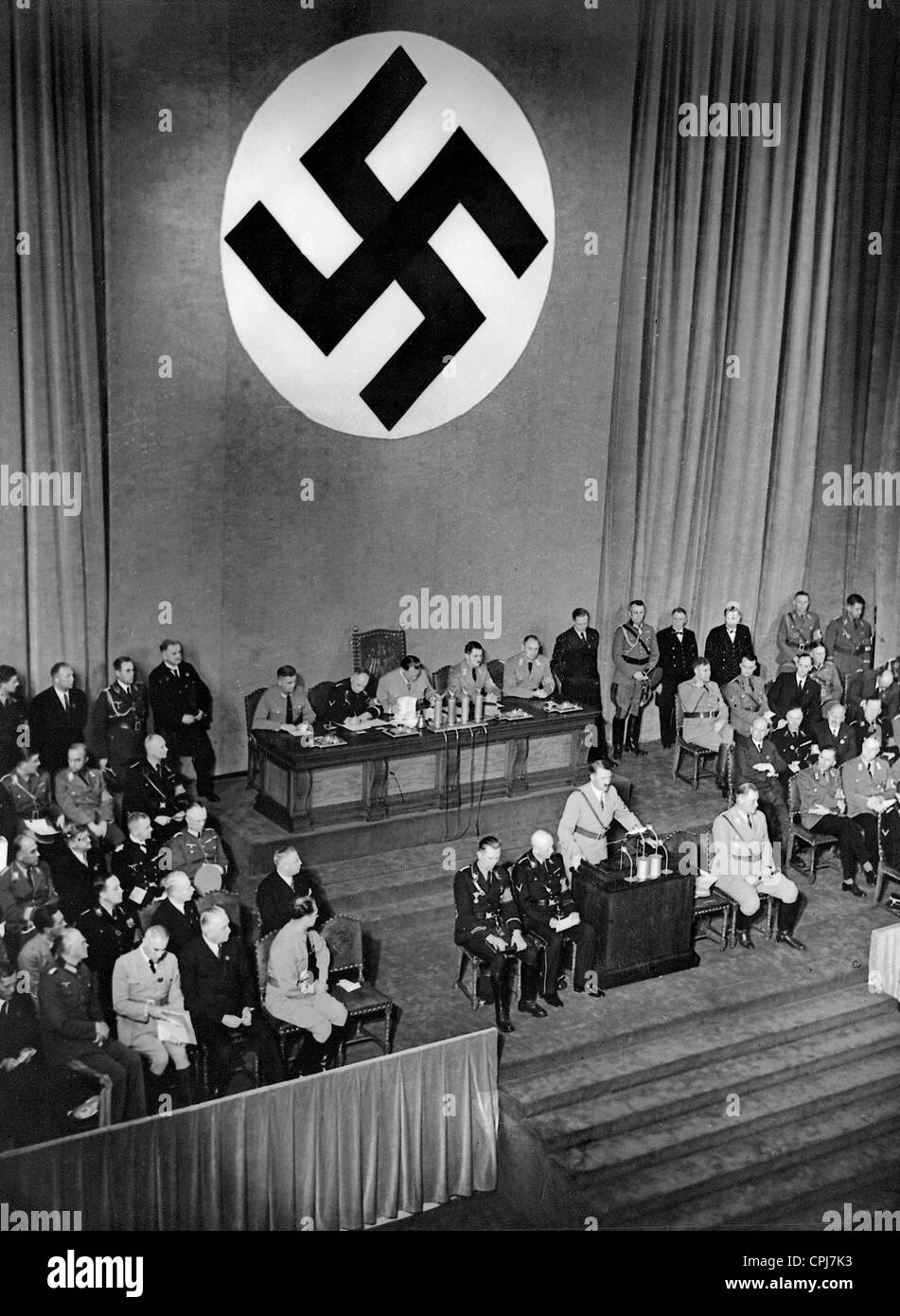 Adolf Hitler announces the Nuremberg Laws, 1935 Stock Photo