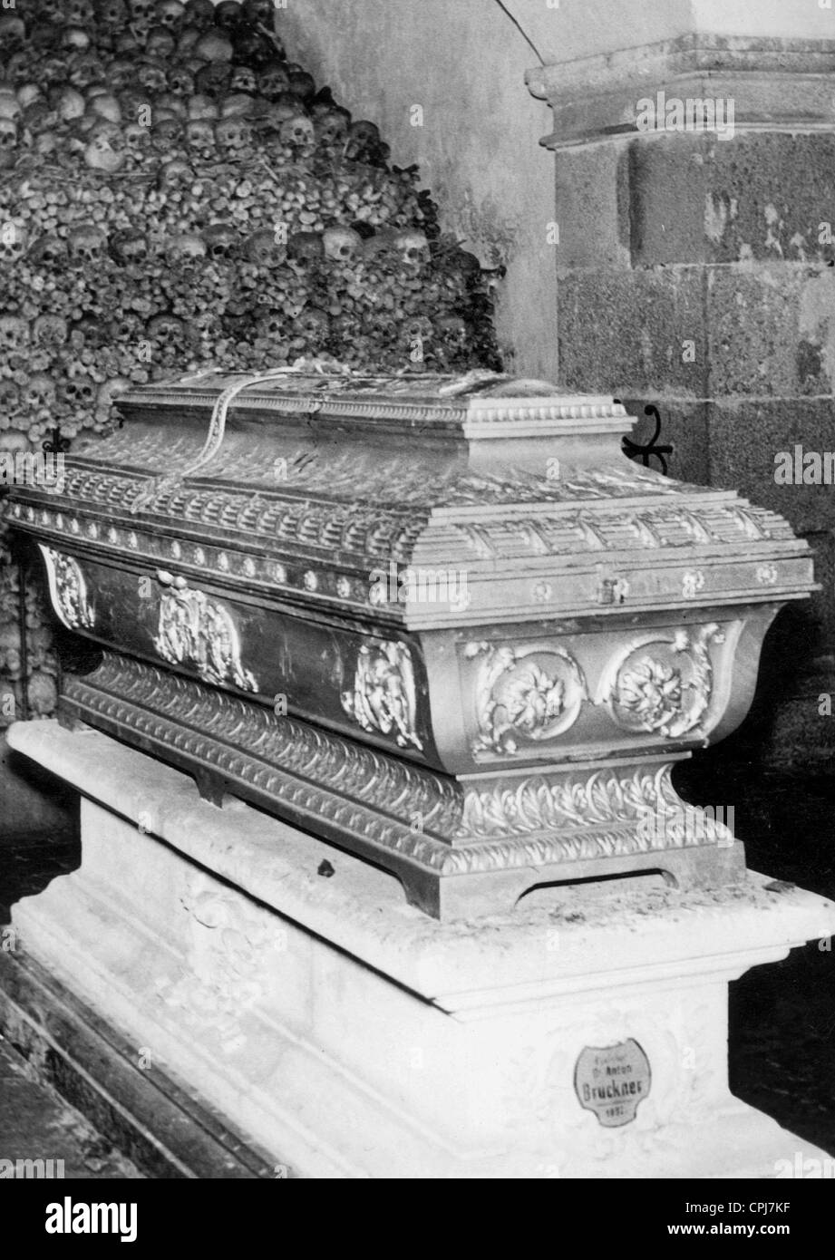 The sarcophagus of Anton Bruckner, 1940 Stock Photo