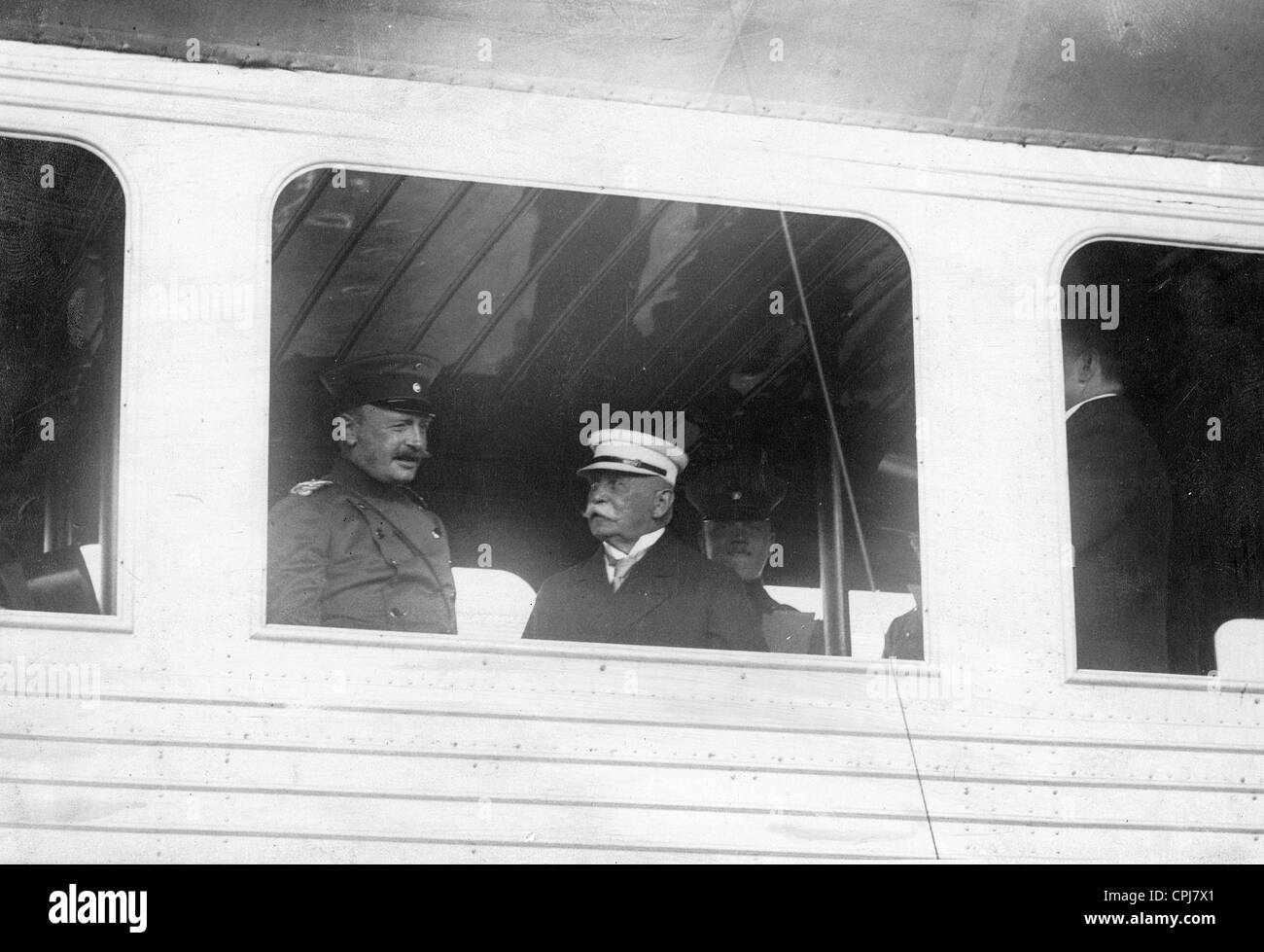 Ferdinand Graf Zeppelin with King Frederick Augustus III of Saxony, 1913 Stock Photo