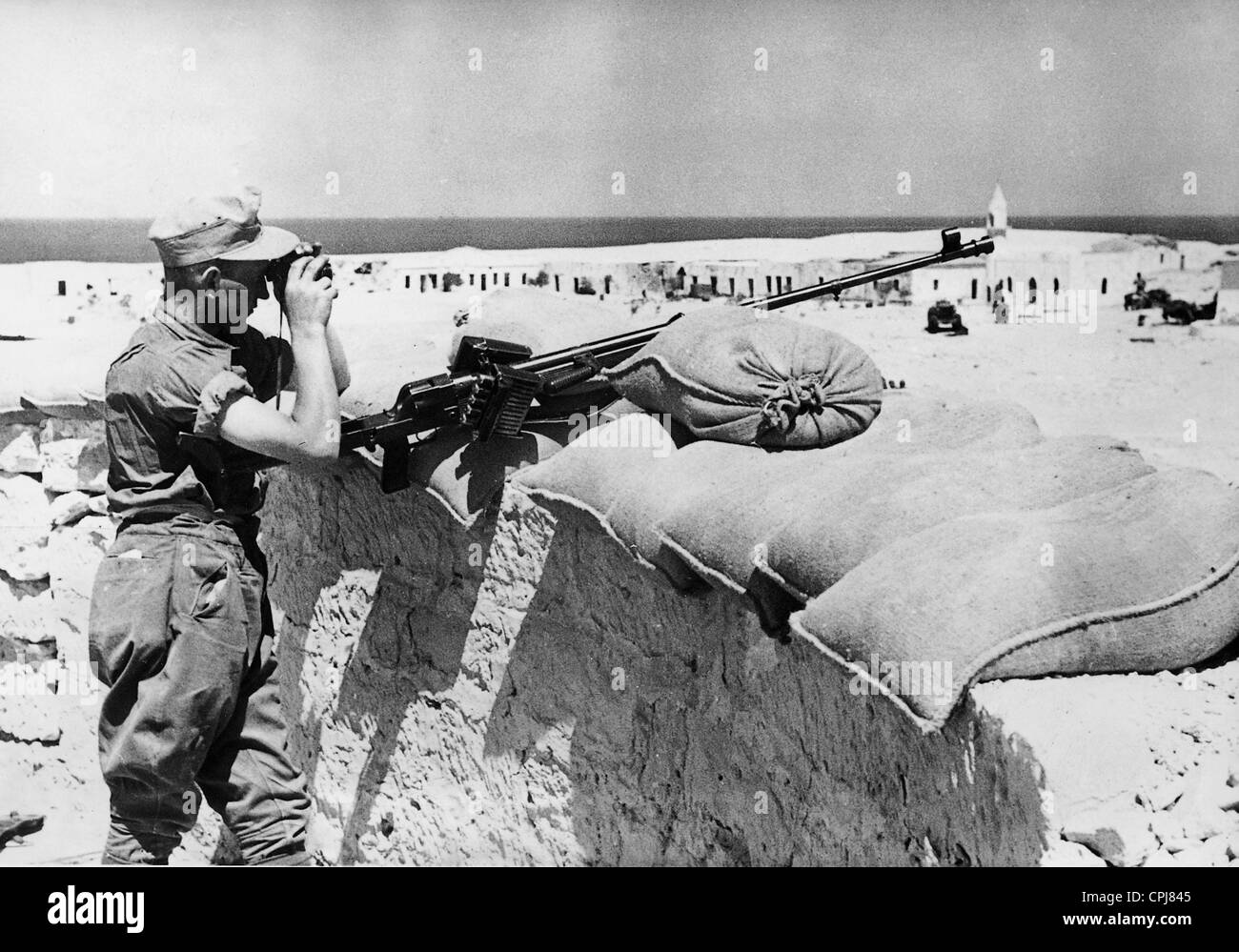 Soldiers of the German Africa Corps in a position at El Agheila, 1941