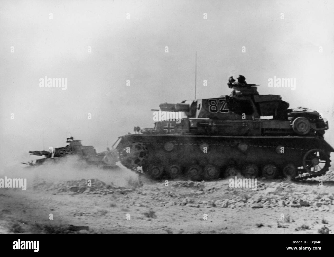 German Panzer IV at Marsa El Brega, 1941 Stock Photo