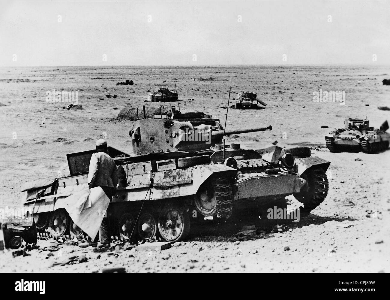 Destroyed british tank acroma hi-res stock photography and images - Alamy