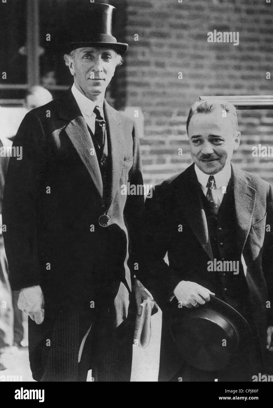 Engelbert Dollfuss with Baron Franchastein, 1932 Stock Photo
