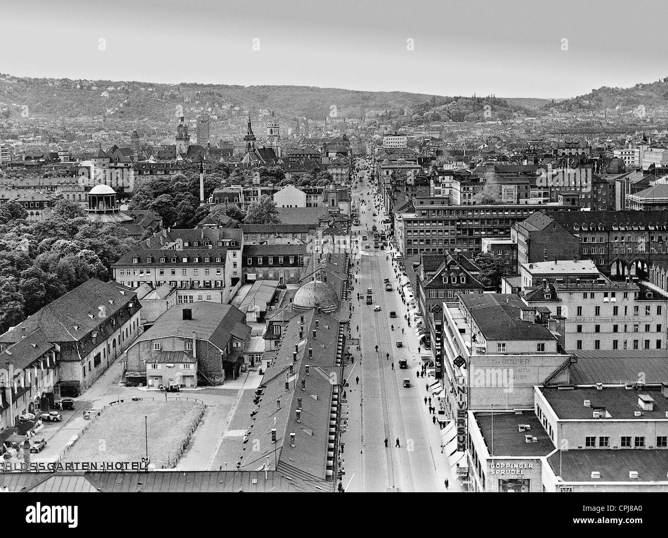 View over Stuttgart's Koenig Strasse Stock Photo