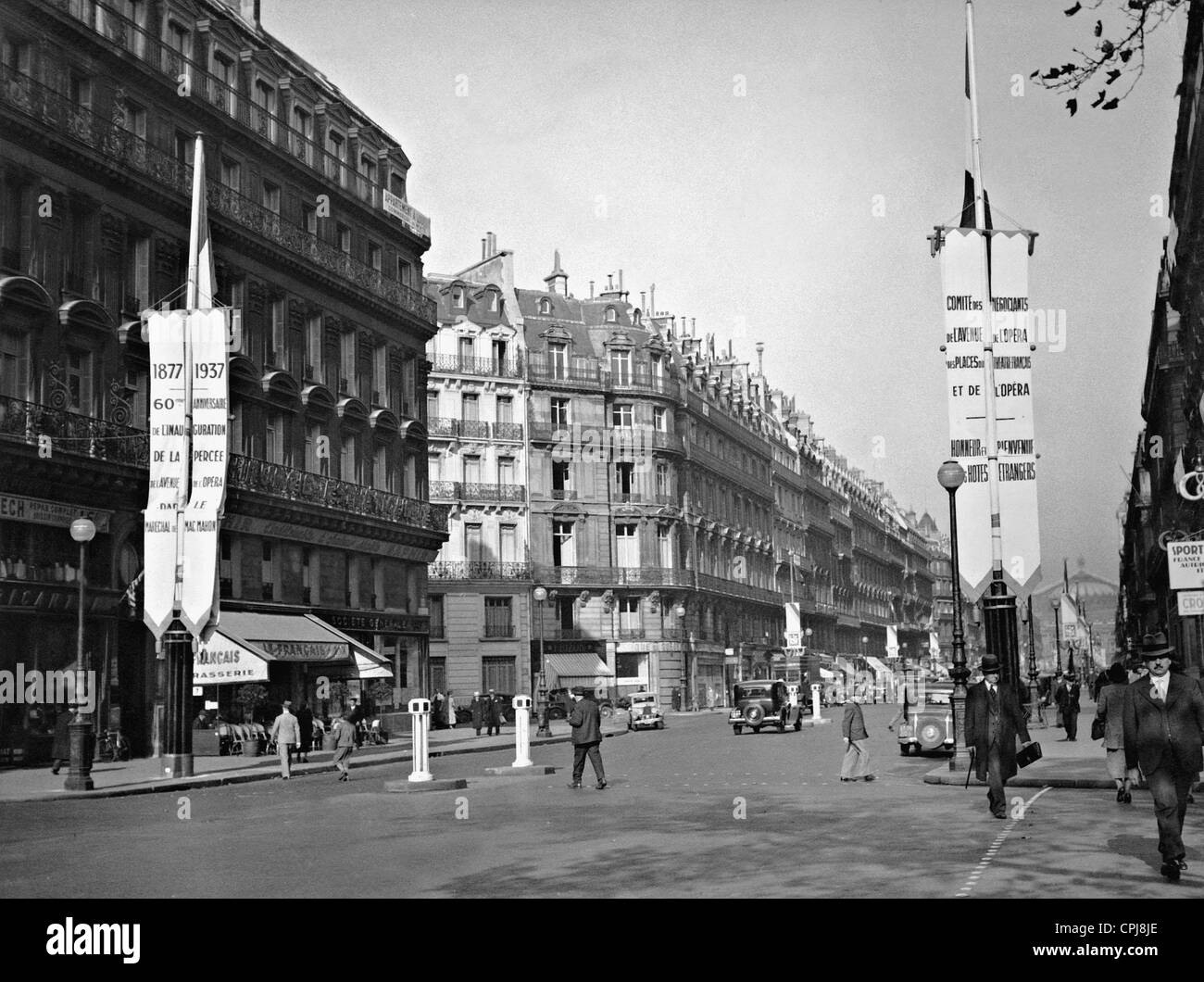 Avenue de l'OpÃ©ra, 1937 Stock Photo