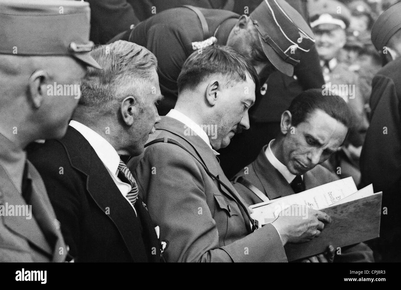 Franz von Papen, Adolf Hitler, Joseph Goebbels, 1933 Stock Photo