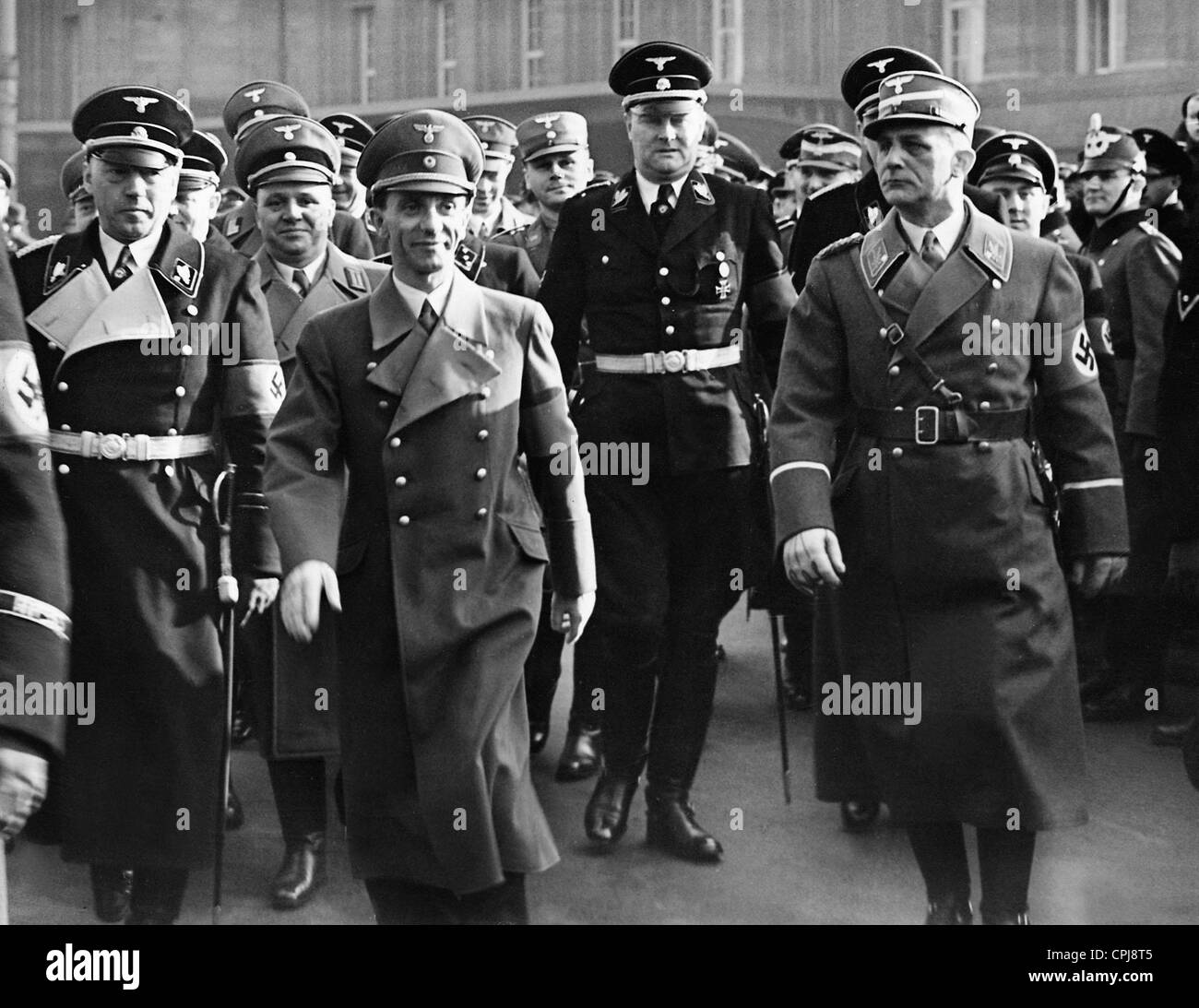 Joseph Goebbels and Ludwig Fichte in Leipzig, 1939 Stock Photo