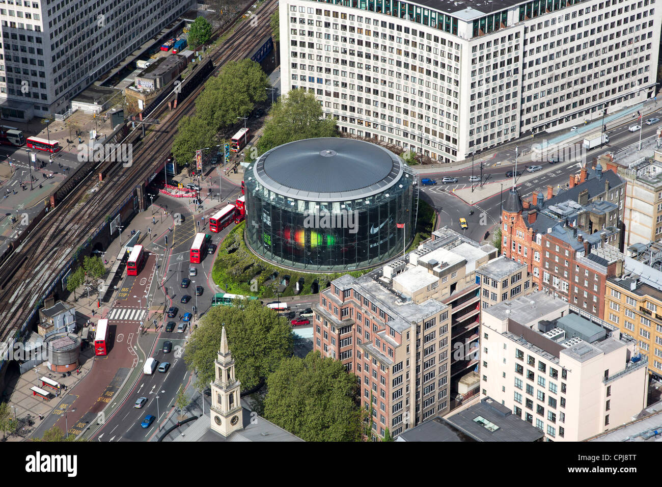 London IMAX from the air on a sunny day Stock Photo