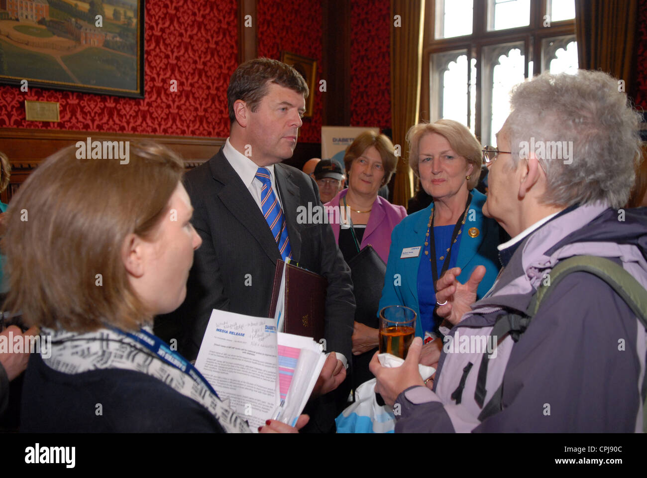 MP Paul Burstow at Houses of Palriament listening to delegates at a Diabetes lobby day, London, UK. Stock Photo
