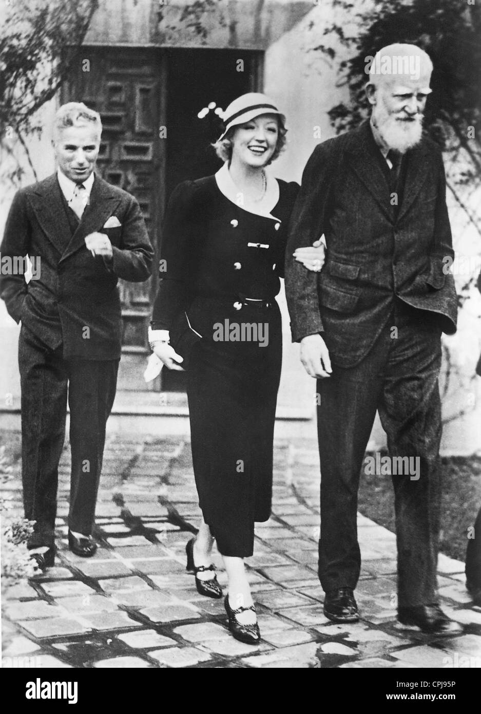 Charles Chaplin, Marion Davies and George Bernard Shaw Stock Photo