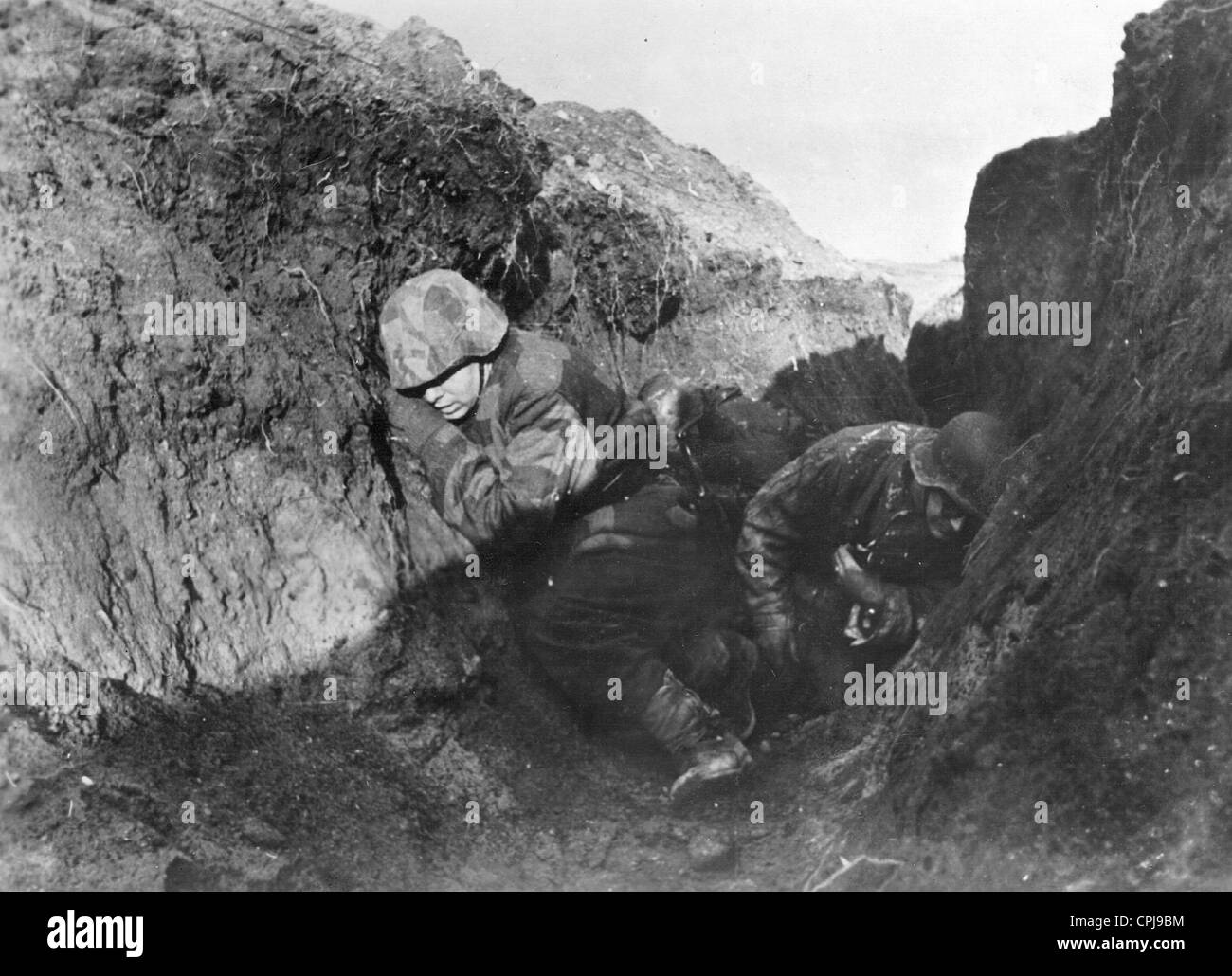 German soldiers on the Eastern front, 1945 Stock Photo