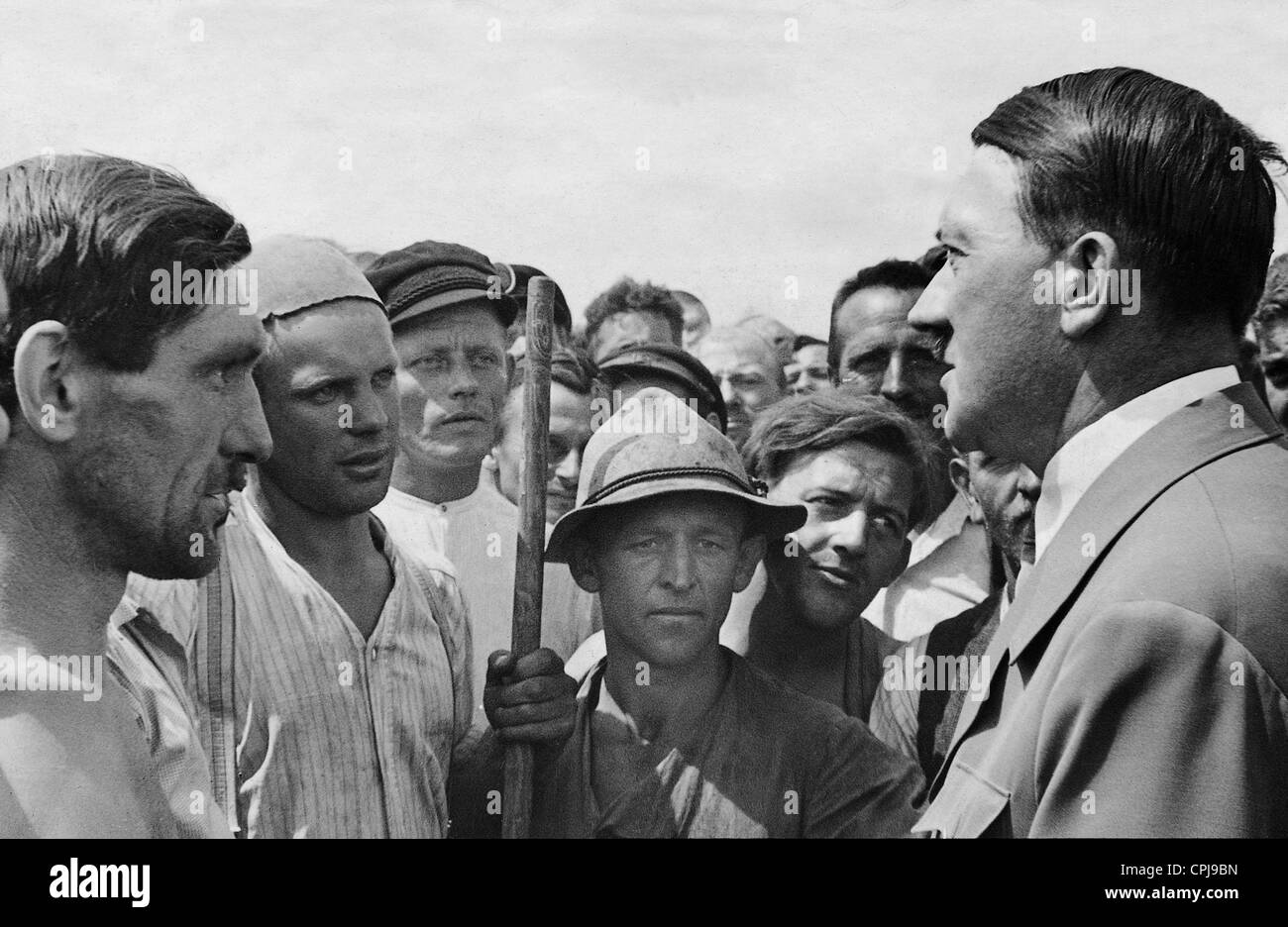 Adolf Hitler informs himself about the construction work on the Nazi Party Rally Grounds in Nuremberg Stock Photo