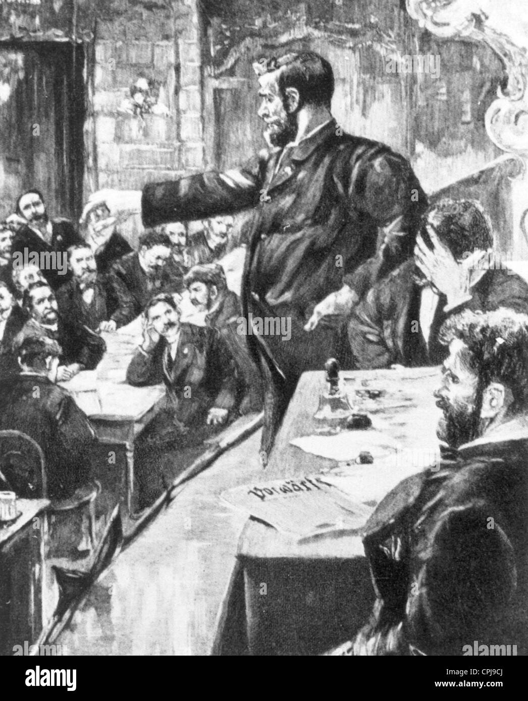SPD gathering, 1892 Stock Photo