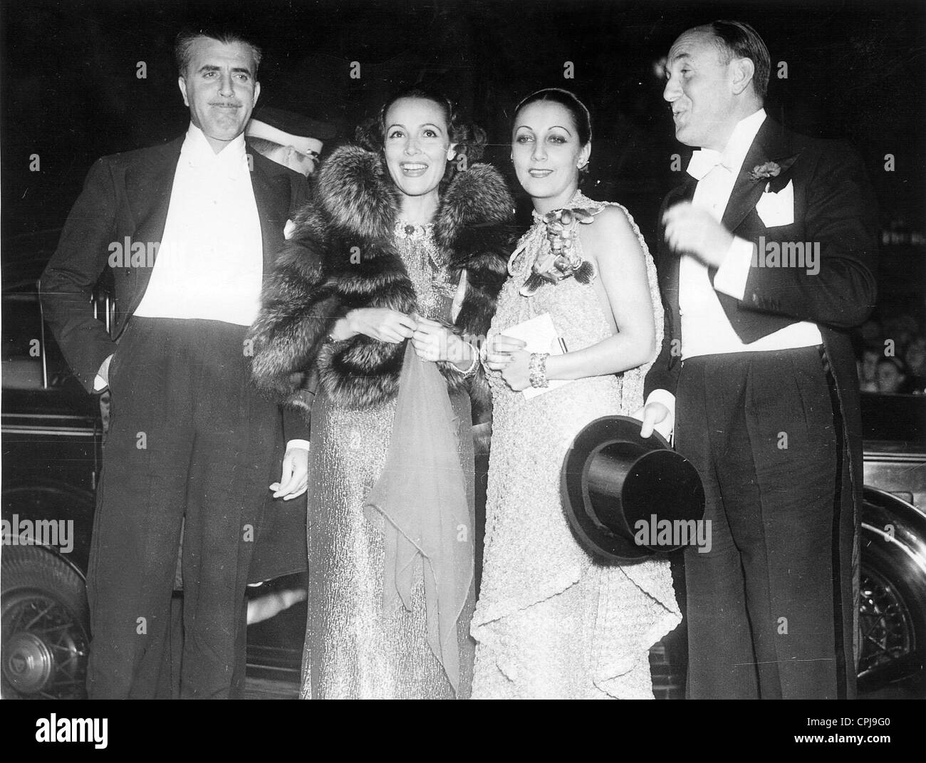 Cedric Gibbons, Dolores Del Rio, Ann Alvarade and Jack Warner, 1936 Stock Photo