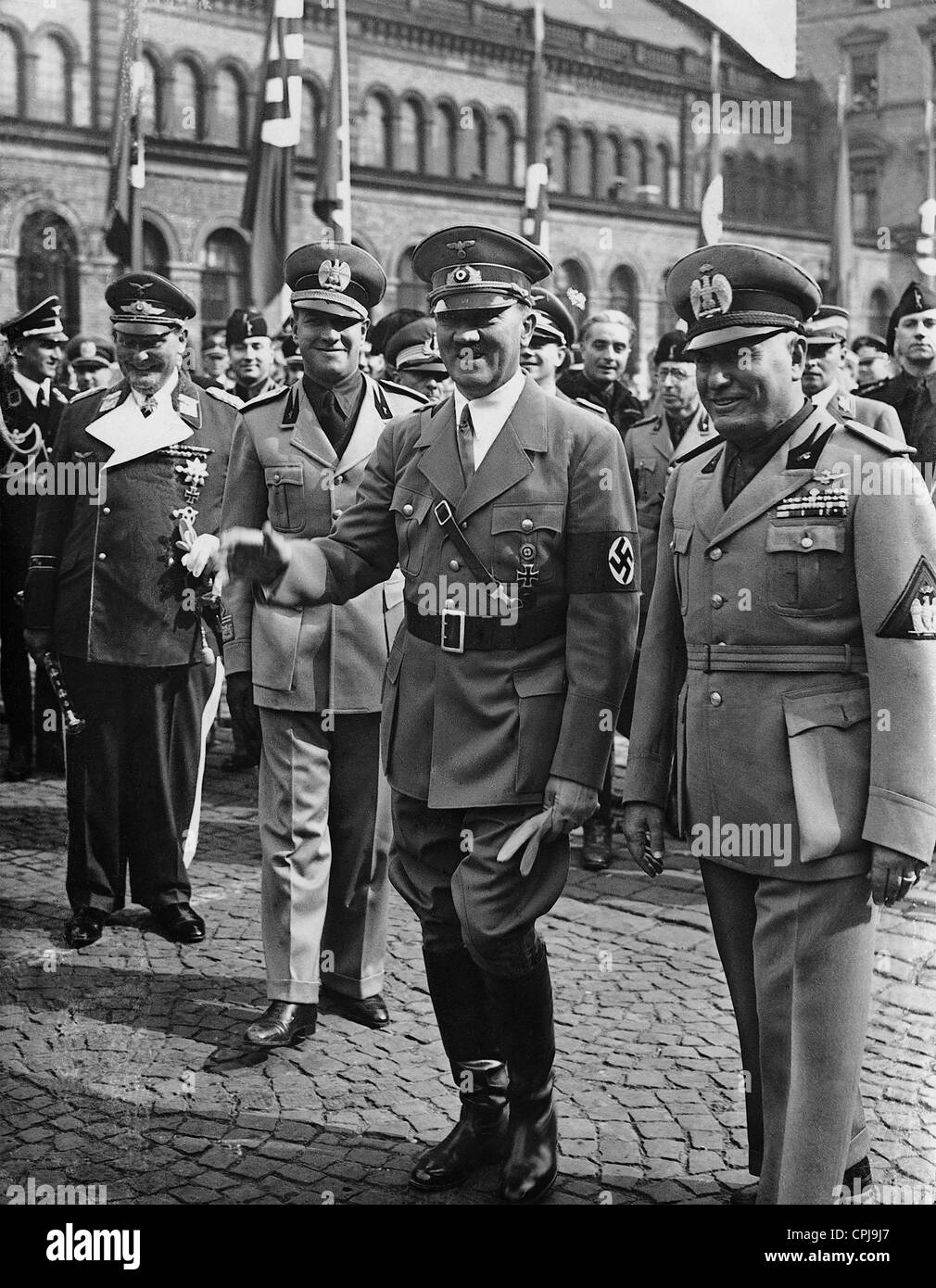 Benito Mussolini and Adolf Hitler in Munich, 1938 Stock Photo