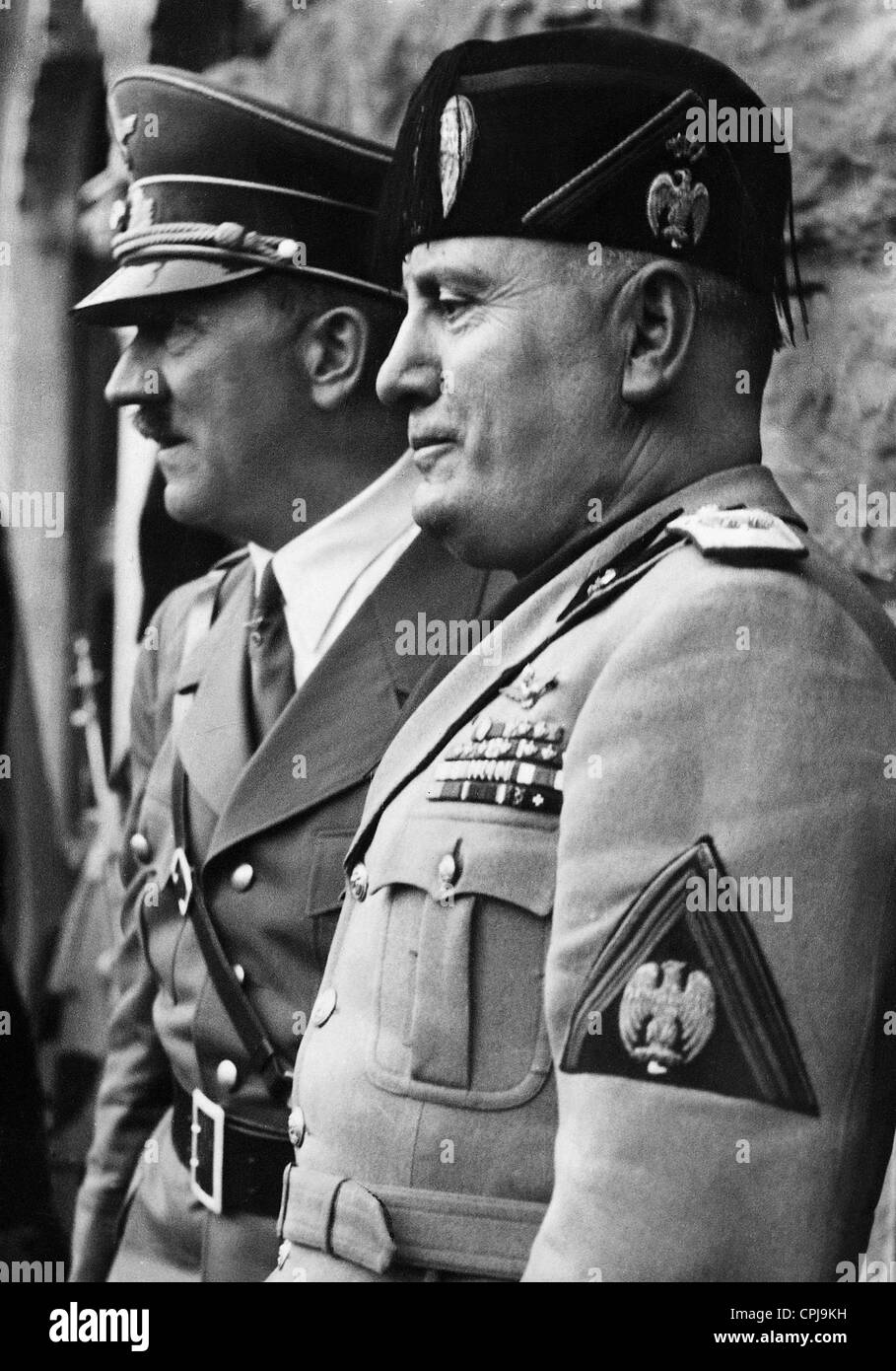 Adolf Hitler and Benito Mussolini, 1937 Stock Photo
