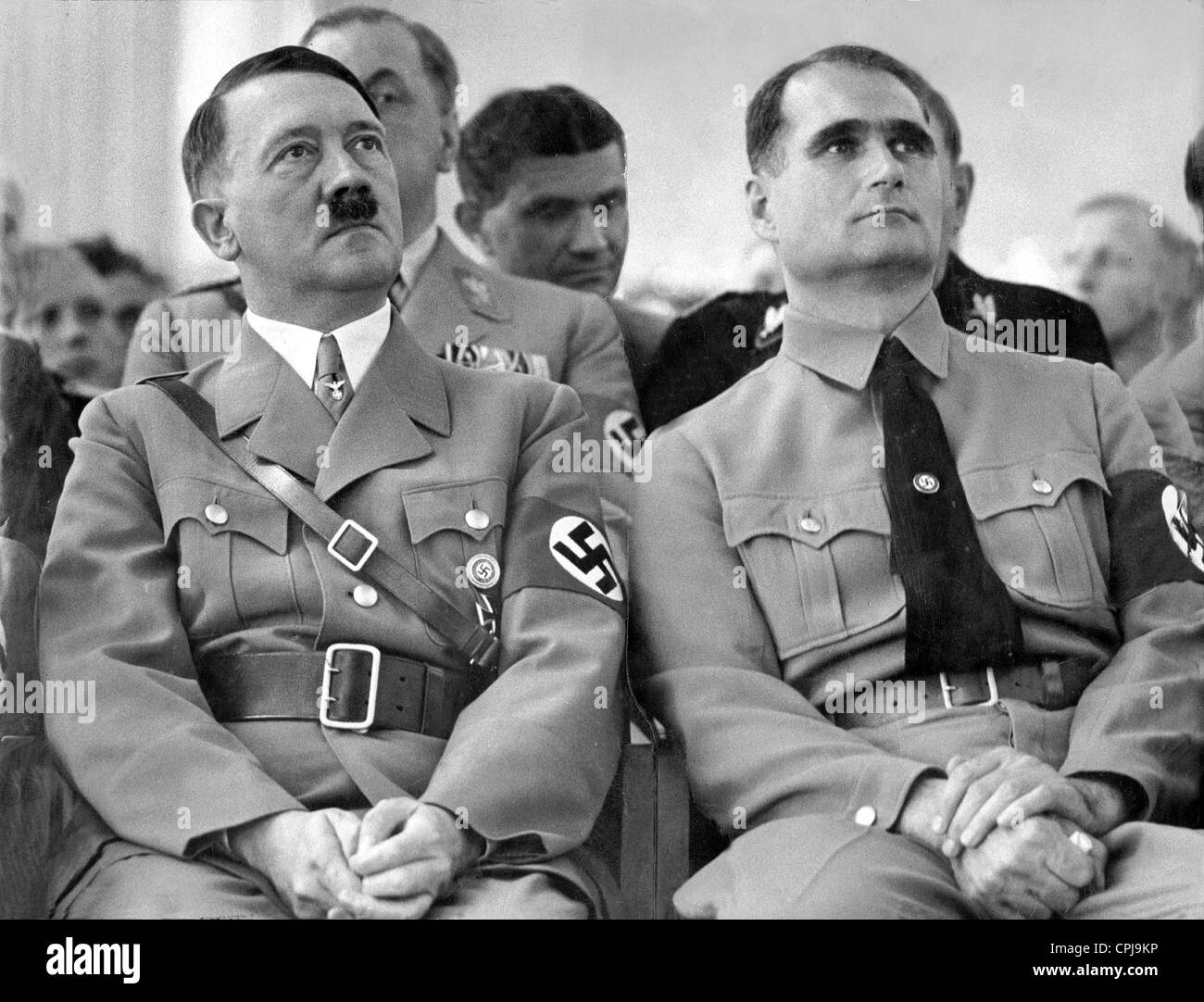 Adolf Hitler and Rudolf Hess in Munich, 1936 Stock Photo