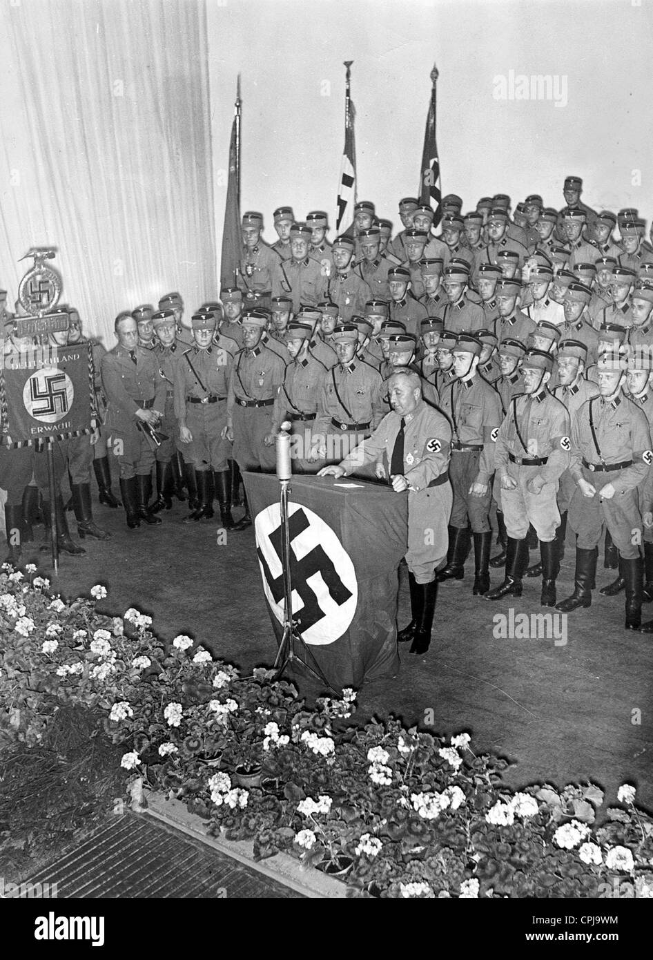 Robert Ley speaks at the regional convention in Potsdam, 1936 Stock Photo