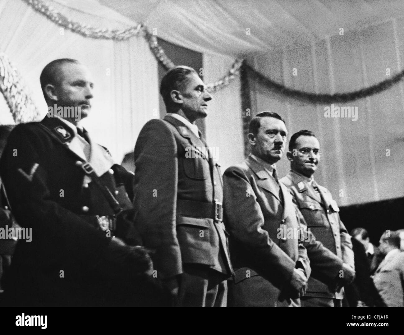 Otto Dietrich, Karl Hermann Frank, Adolf Hitler, Konrad Henlein, 1938 Stock Photo