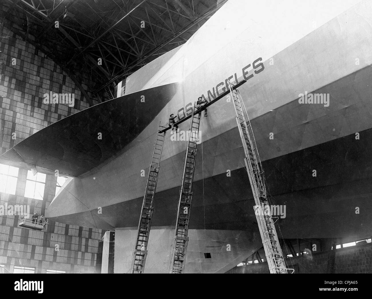 Tail fin of the 'Los Angeles' Stock Photo