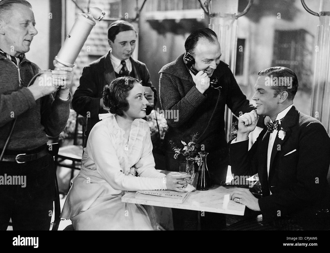 Lida Baarova, Gerhard Lamprecht and Gustav Froehlich on the set of 'Barcarole', 1935 Stock Photo