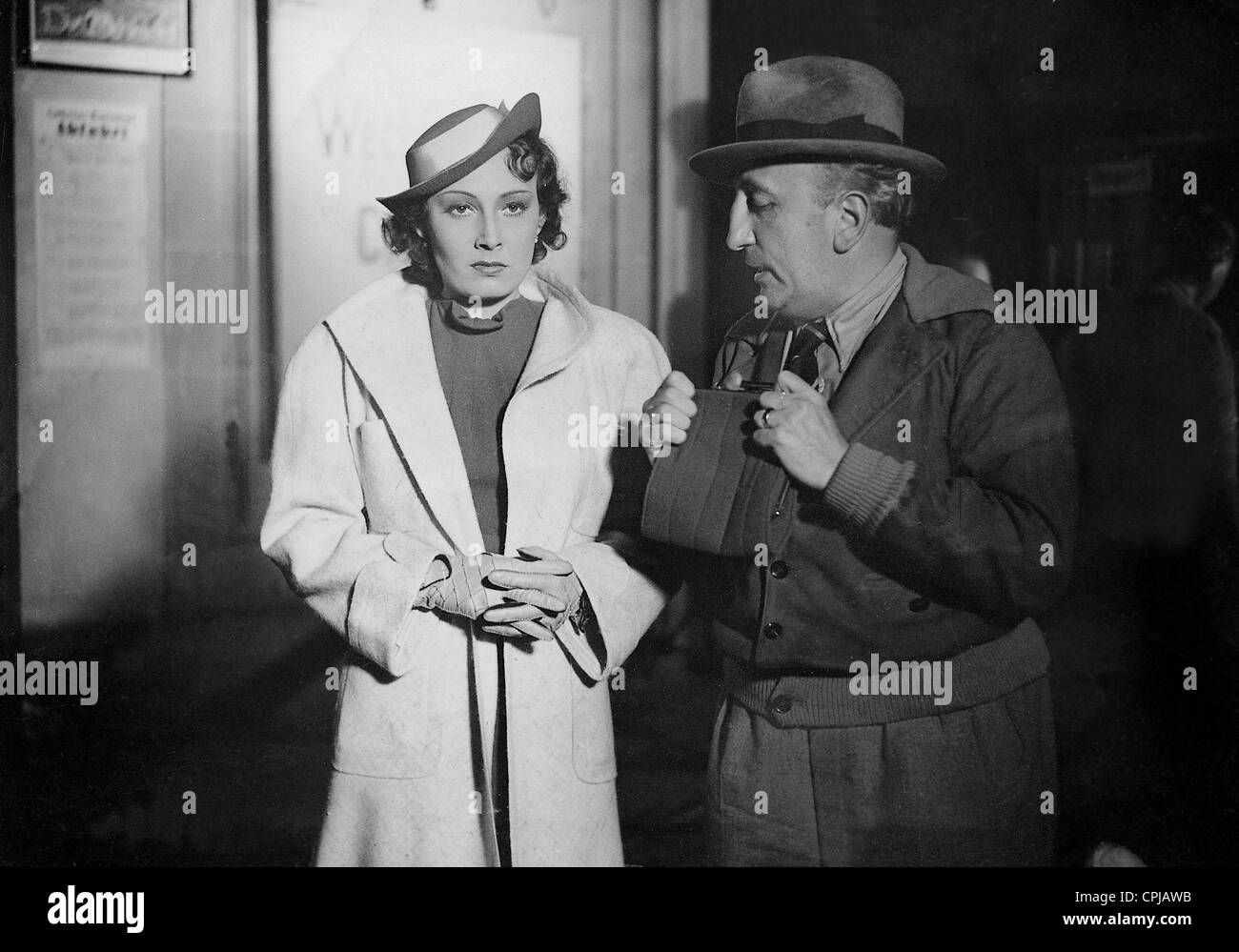 Lida Baarova and Karl Ritter at the filming of 'The Traitor', 1936 Stock Photo
