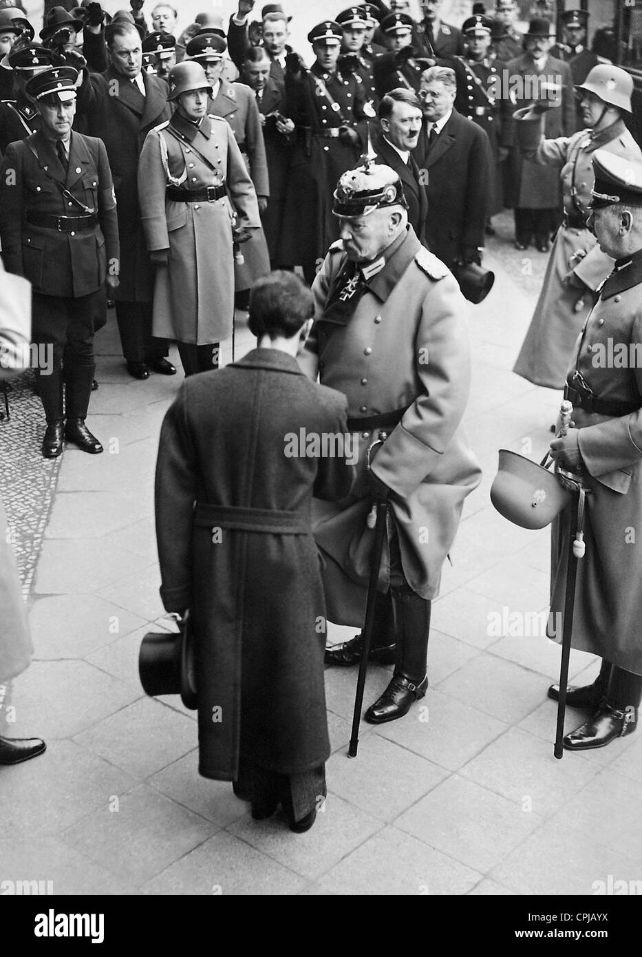 Joseph Goebbels, Paul von Hindenburg, Oskar von Hindenburg, 1933 Stock Photo