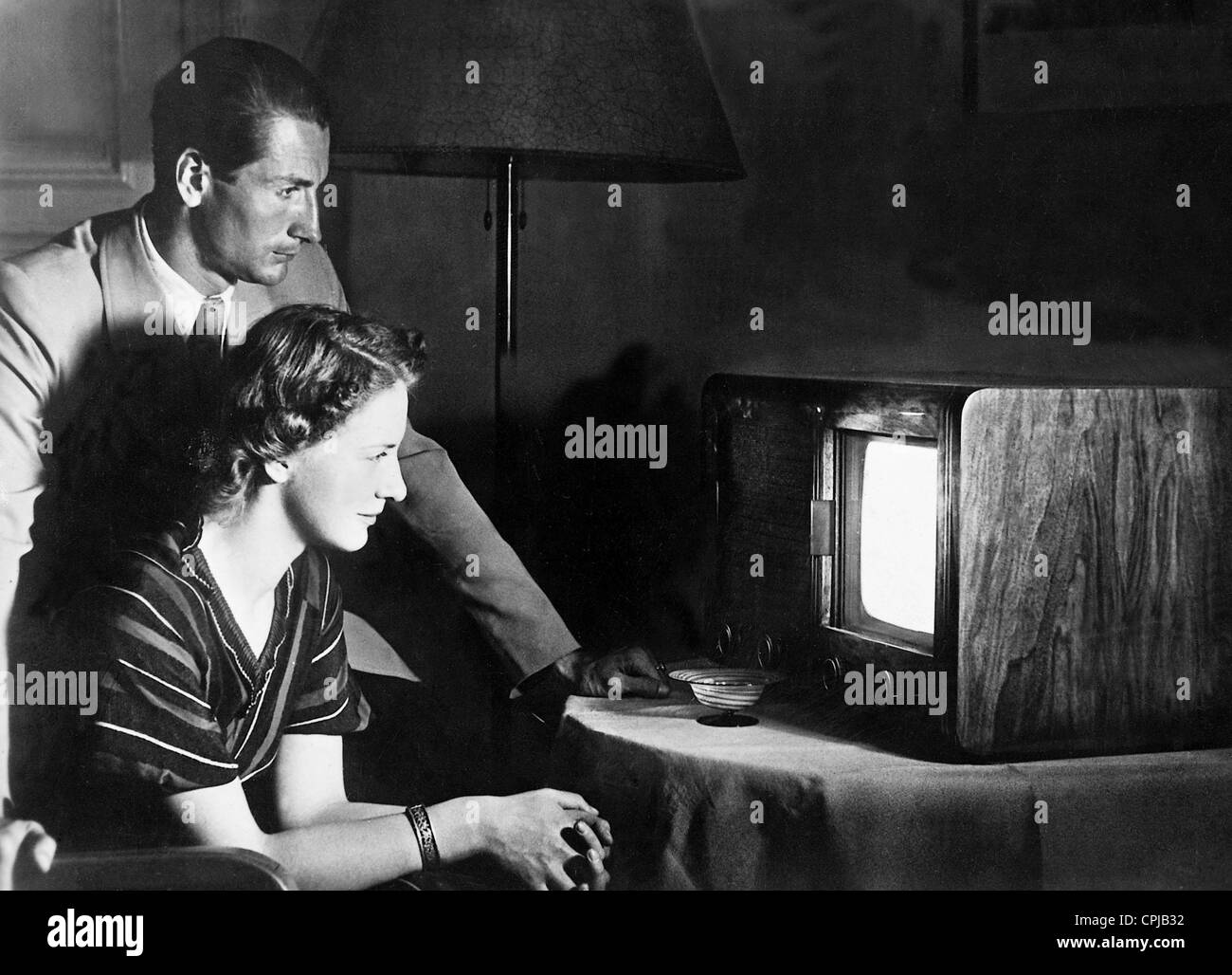 TV receiver unit at the Radio Exhibition, 1939 Stock Photo