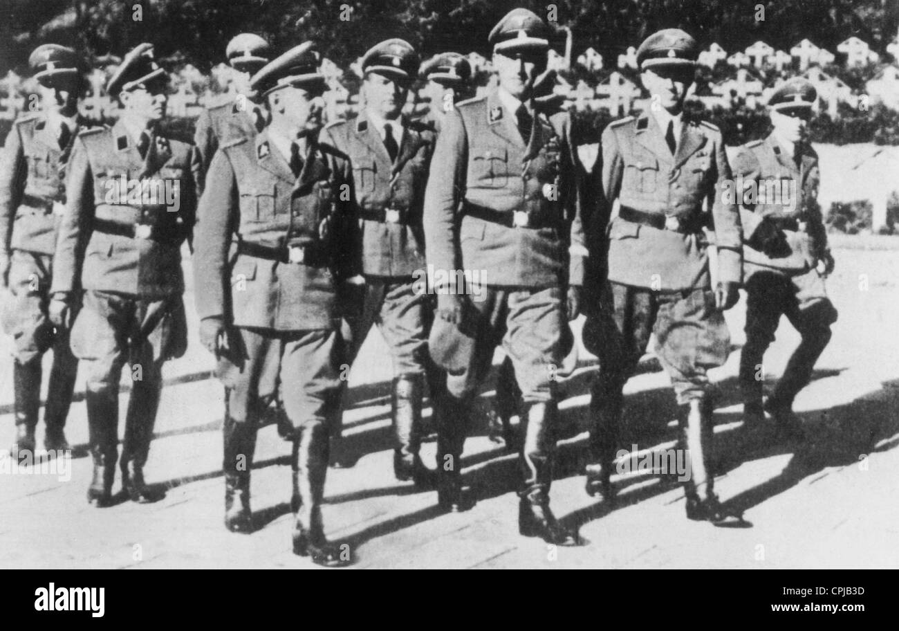 Walter Schellenberg, the head of the Gestapo Mueller and Reinhard Heydrich Stock Photo