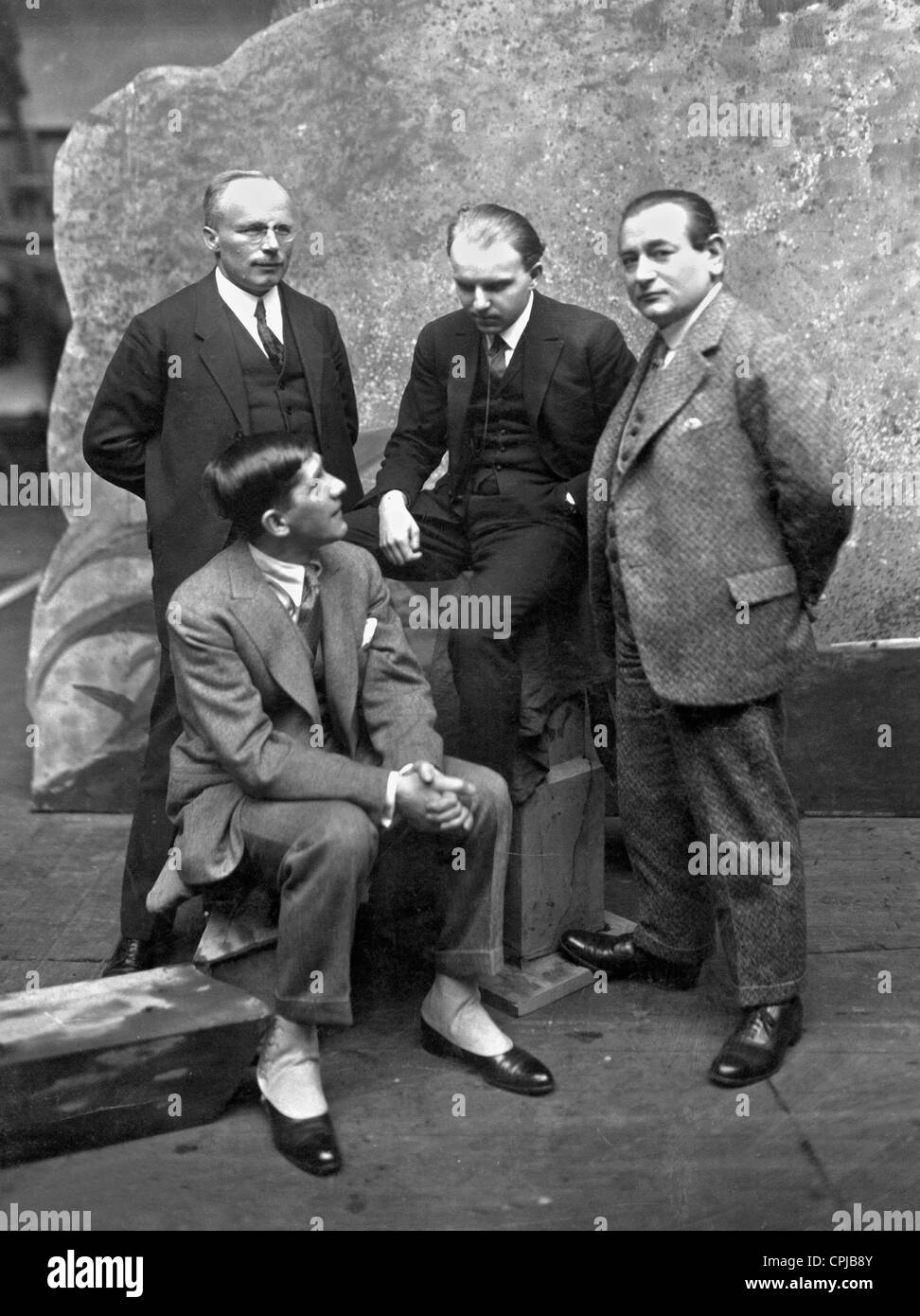 Dr. Zulauf, Ernst Roenek, Paul Bokker and Oskar Kokoschka Stock Photo