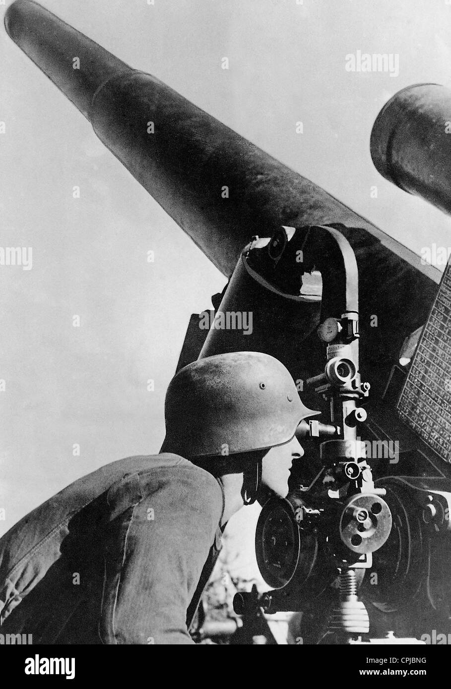 German 21 cm mortar in WWII on the Eastern front, 1944 Stock Photo