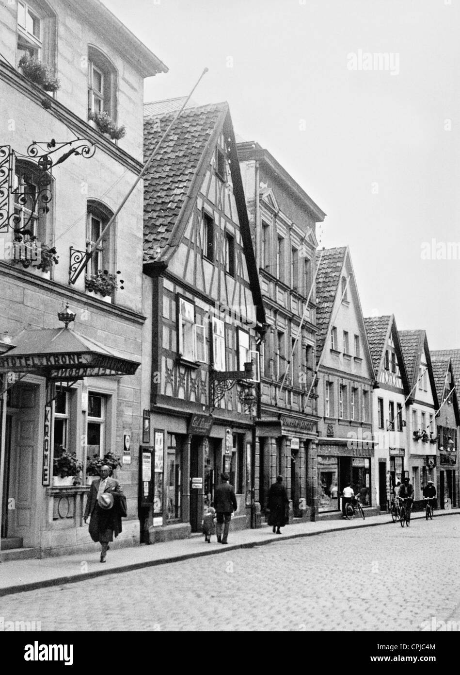 Adolf Hitler Strasse in Kulmbach, 1935 Stock Photo