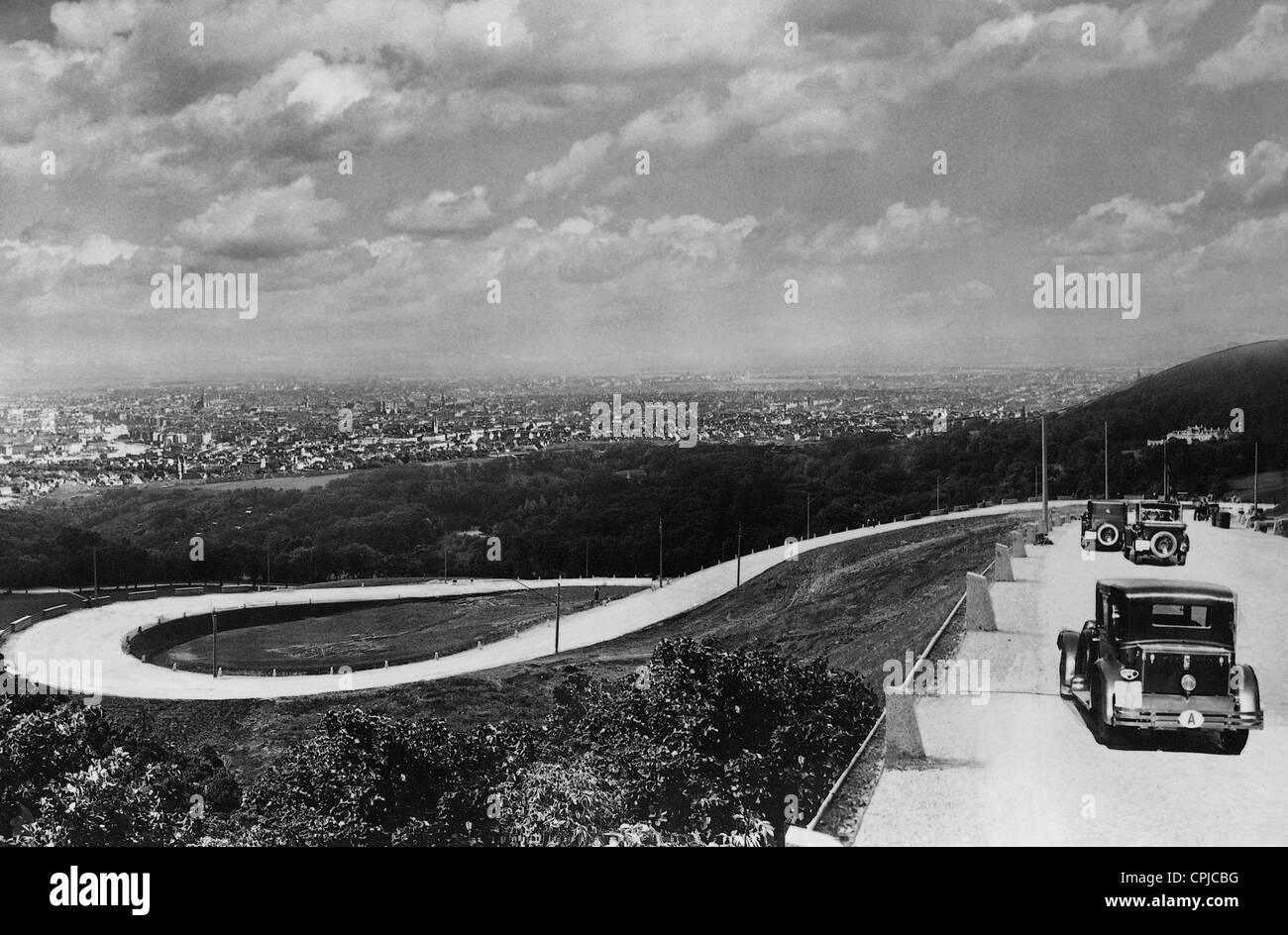 Vienna Hoehenstrasse past Koblenz, 1938 Stock Photo