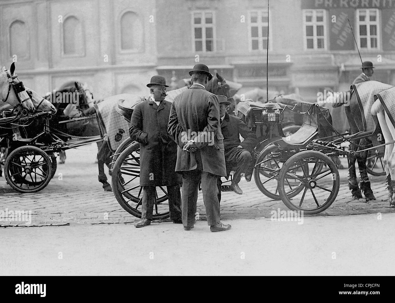 Hackney carriages in Vienna, 1909 Stock Photo