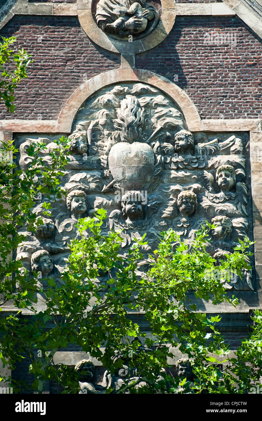 Detail of the facade of 'Augustijnenkerk' (Augustine Church), Maastricht, Limburg, The Netherlands, Europe. Stock Photo