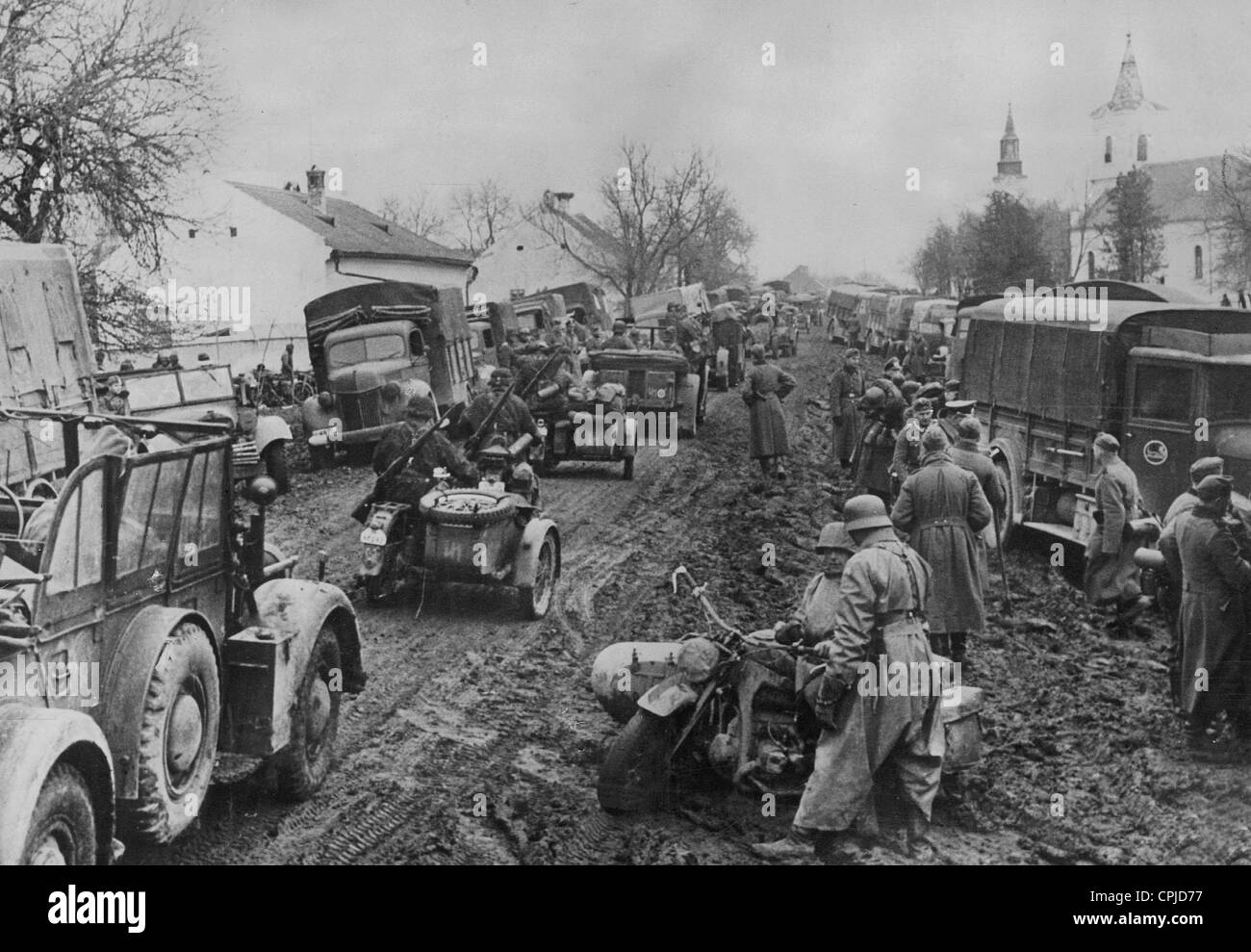 German convoys during the Balkan campaign, 1941 Stock Photo