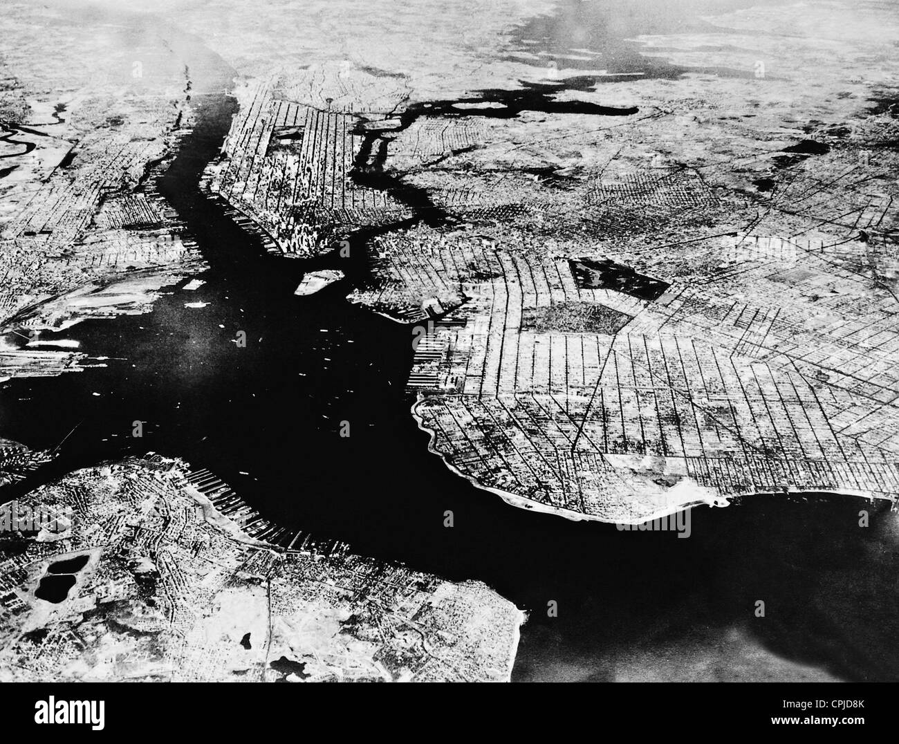 New York from the bird's-eye view, 1933 Stock Photo