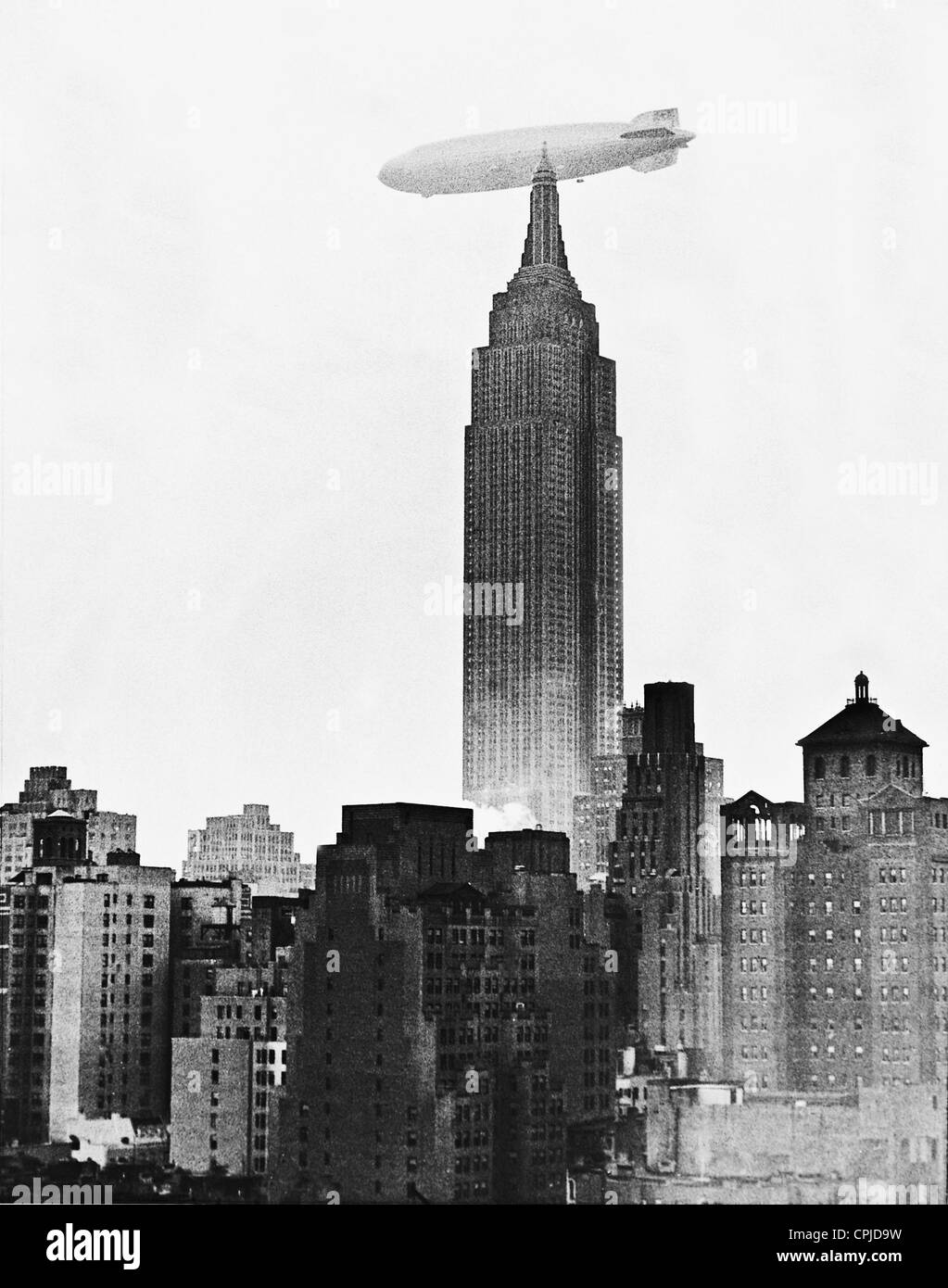 'Hindenburg' over the Empire State Building, 1936 Stock Photo
